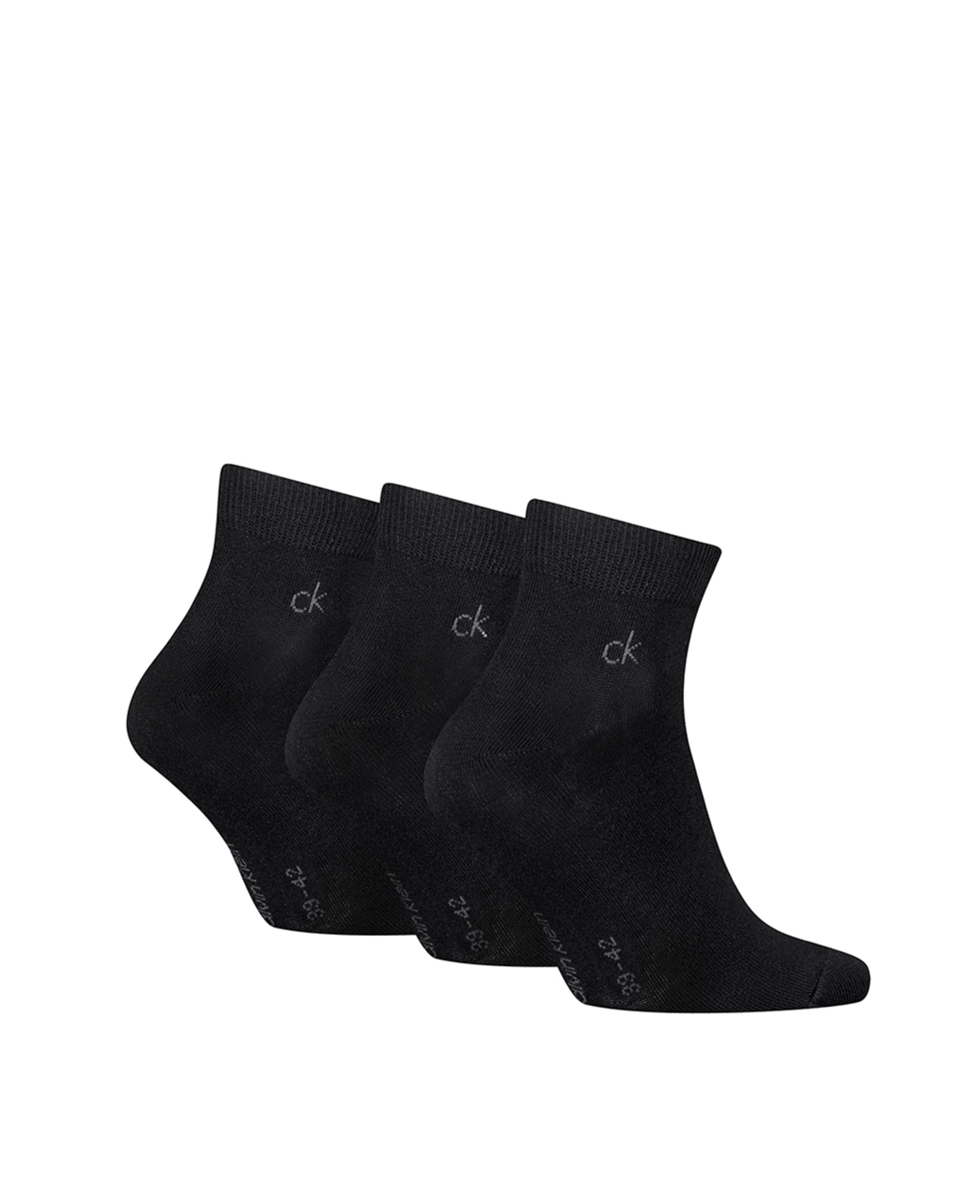 Calcetines de caña corta de hombre de Calvin Klein (pack de 3) - Negro Negro-1