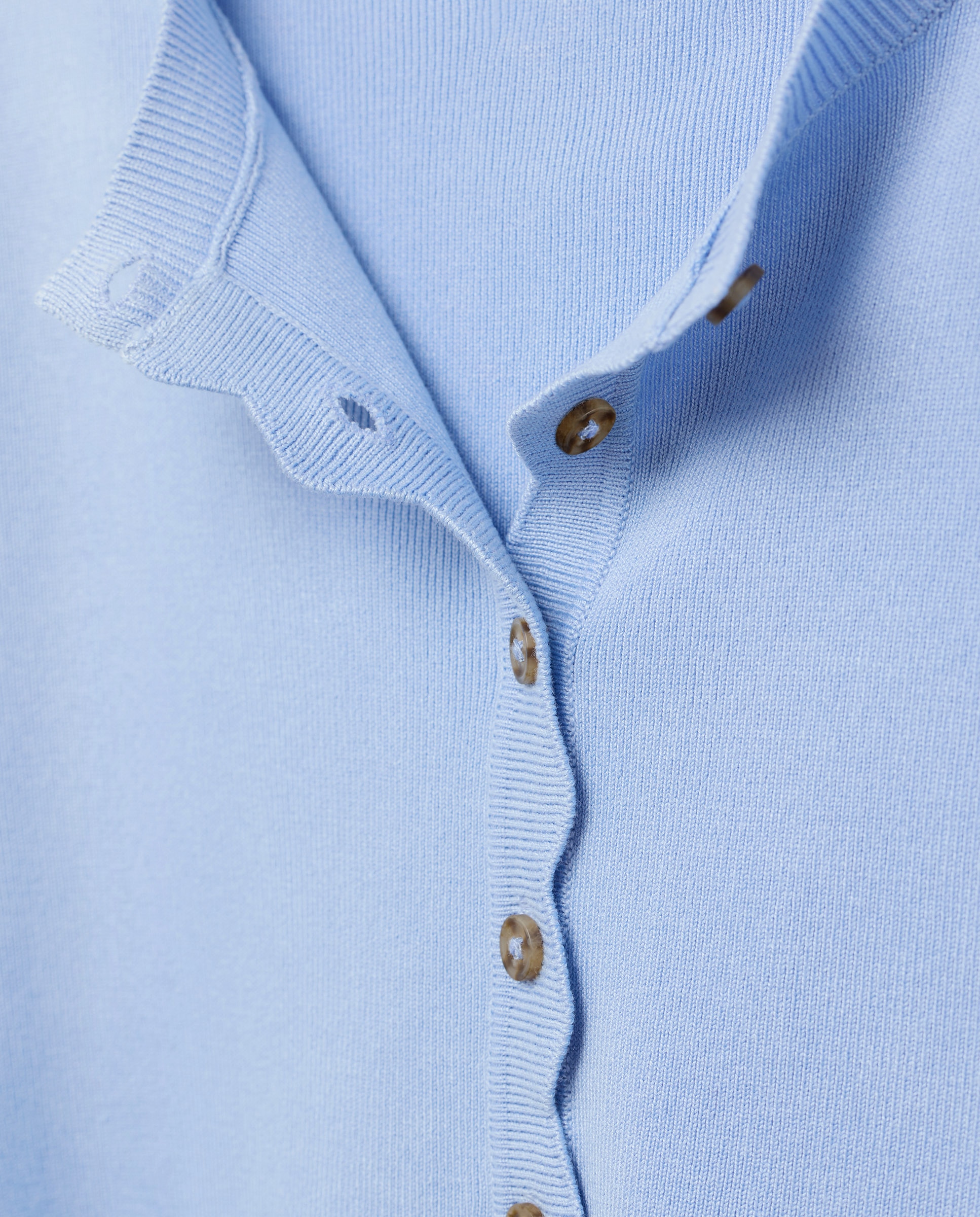 Casaco de malha liso 410 Azul Claro-5
