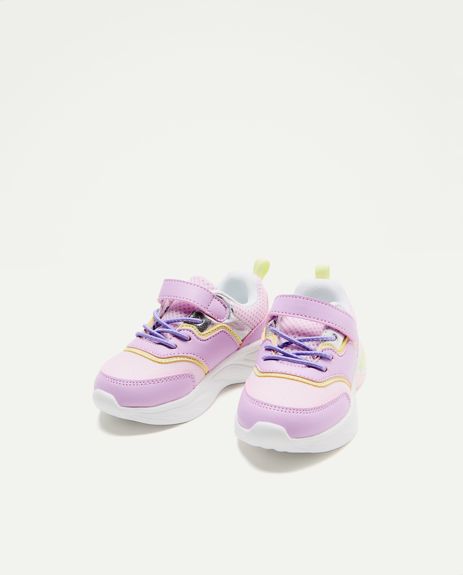 Sapatilhas de Luzes Arco-íris de Bebé com Biqueira Redonda 200 Rosa-2