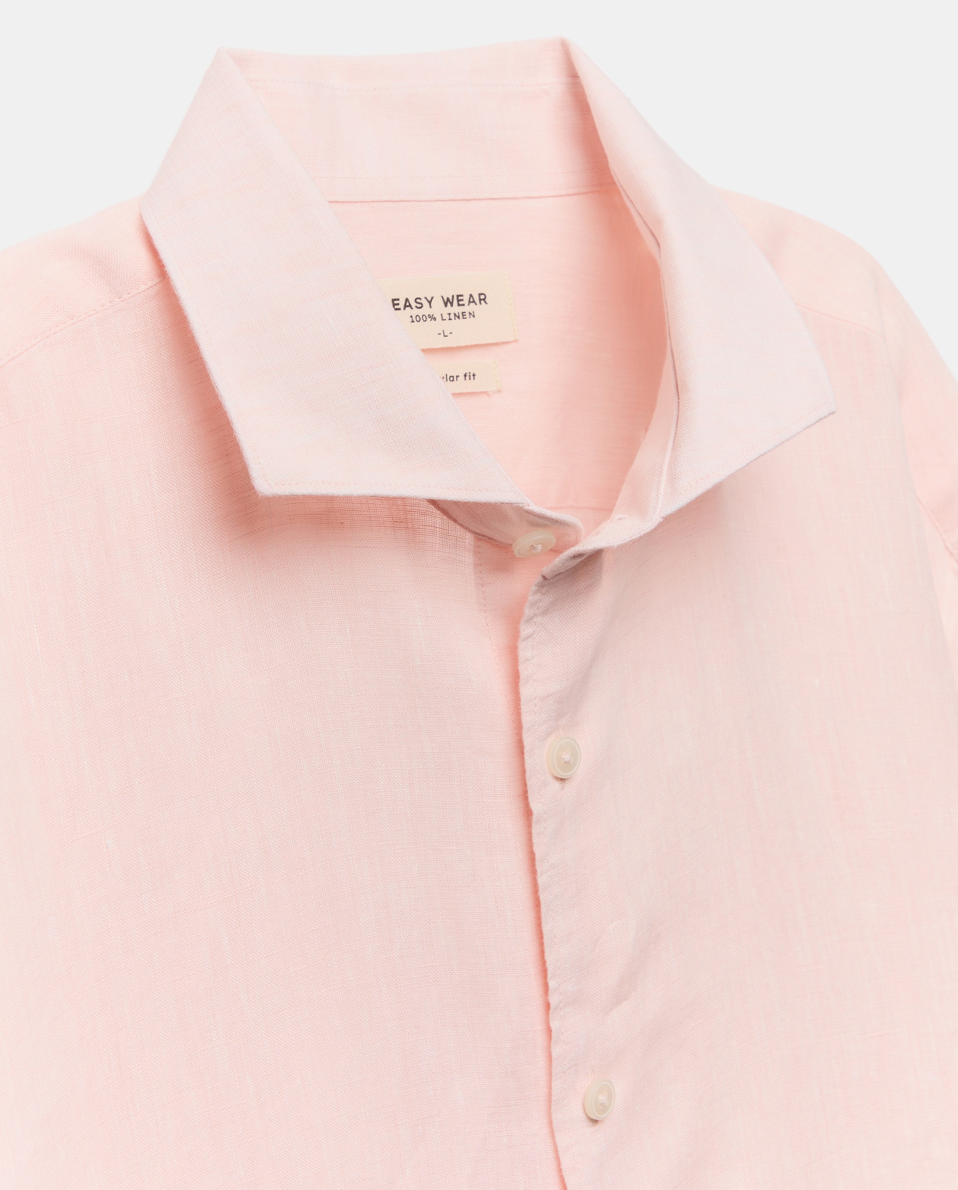 Camisa de Linho com Manga Comprida 260 Salmão-6