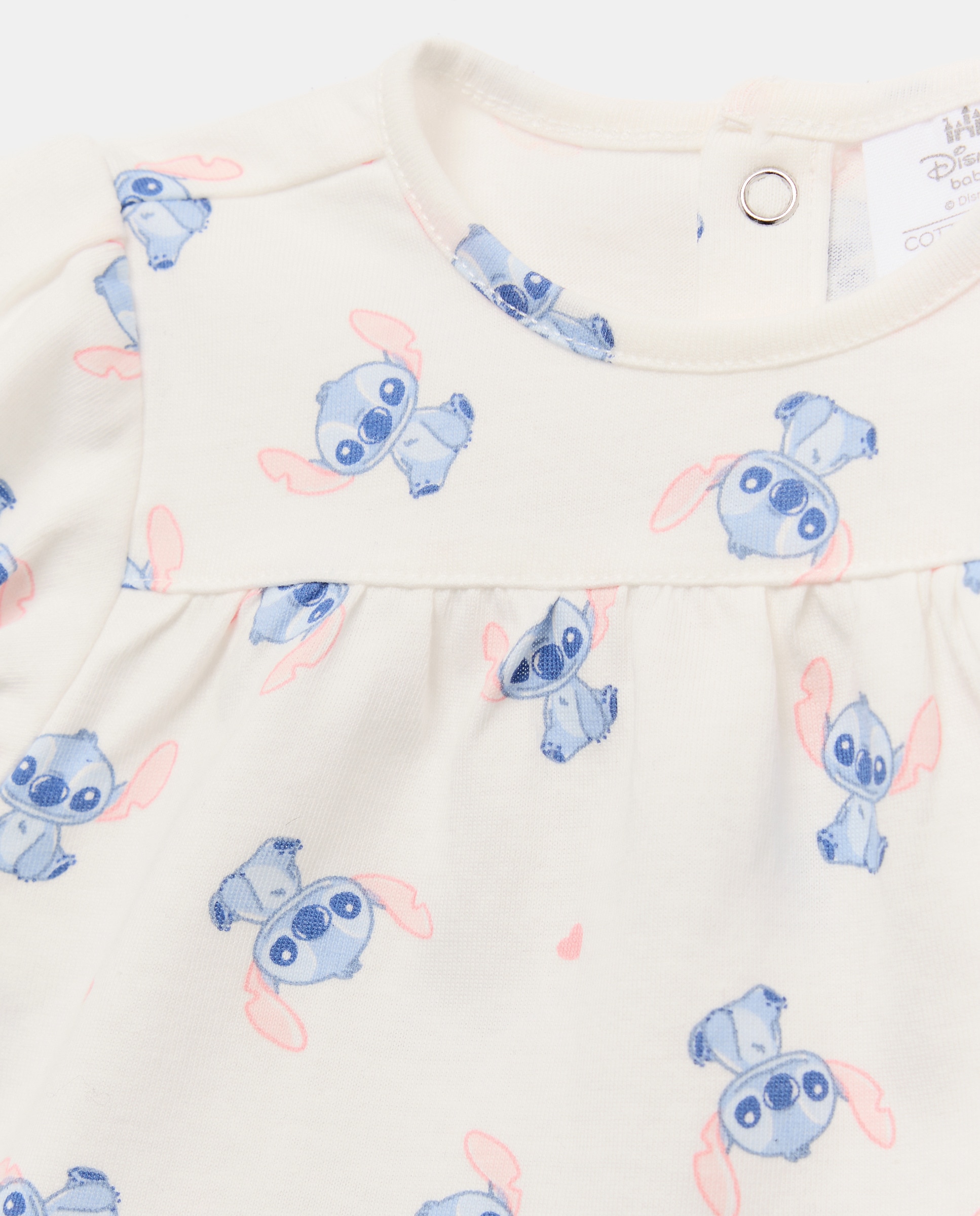 Pijama Curto de Bebé Lilo &Stitch Branco-3