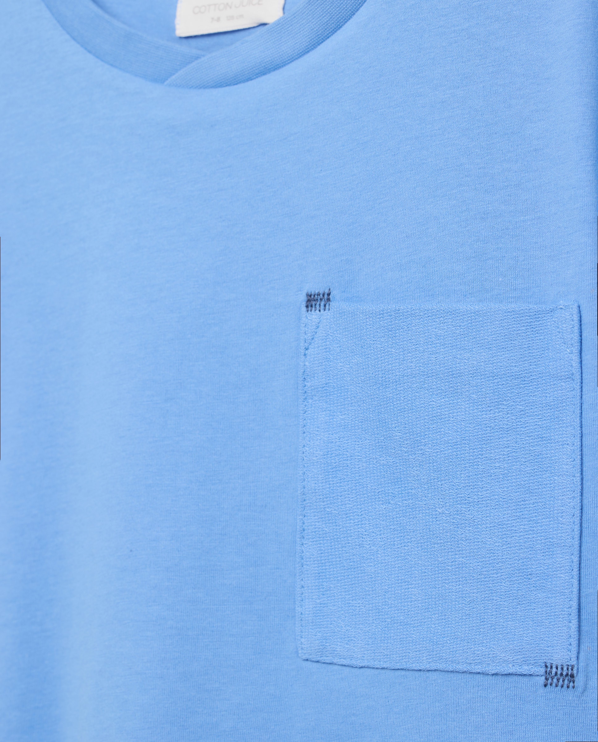 T-shirt de Manga Curta com Bolso Cotton Juice 400 Azul-5