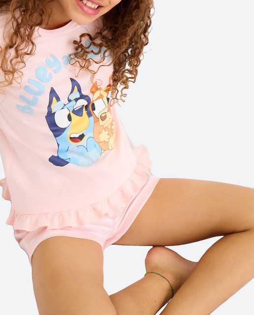 Imagen 0 de Pijama corto de niña rayas