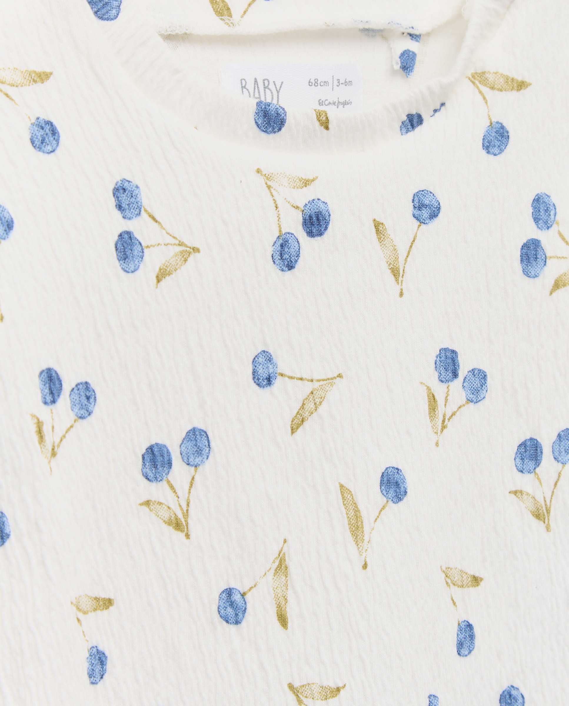 T-shirt Enrugada de Bebé com Manga Curta Baby El Corte Inglés Branco-3