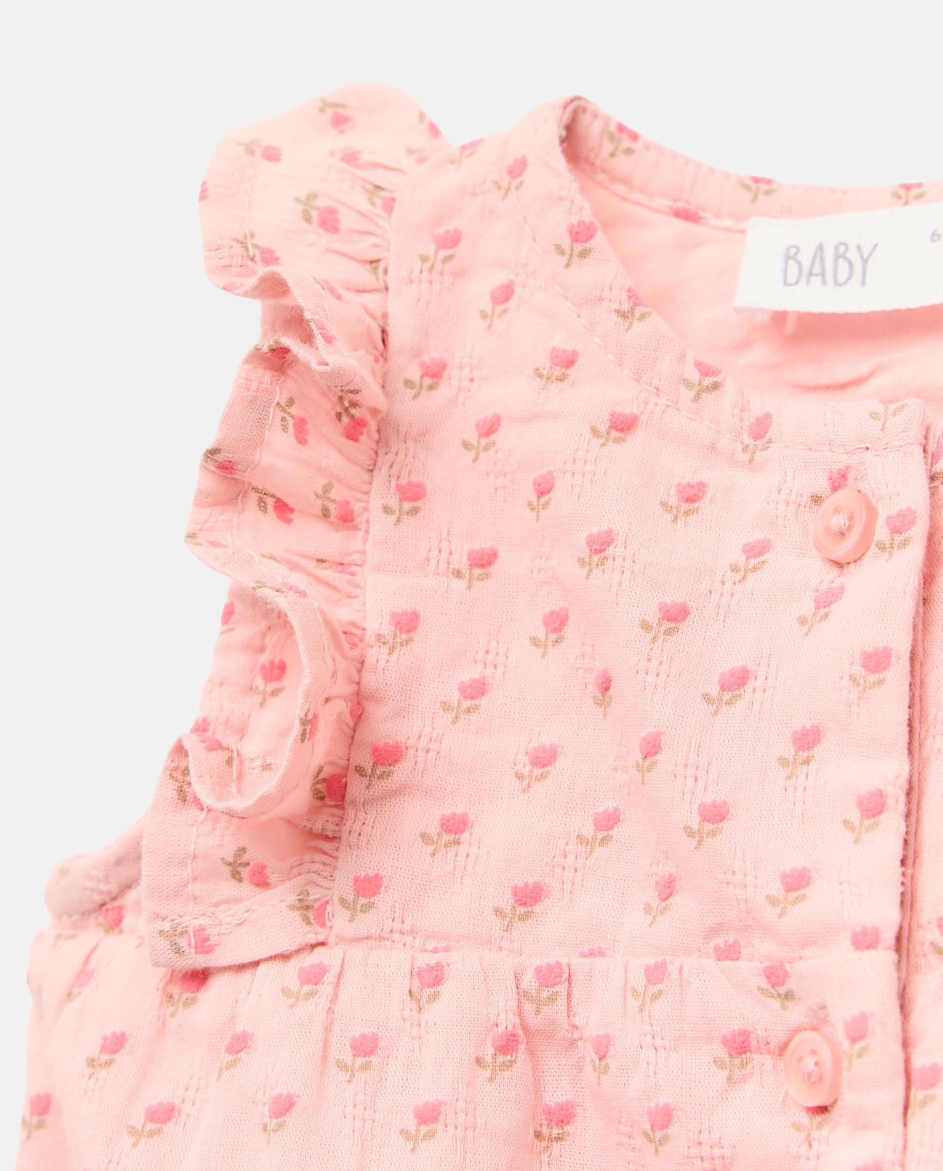 Babygrow de Bebé com Estampado Floral Baby El Corte Inglés Rosa-3