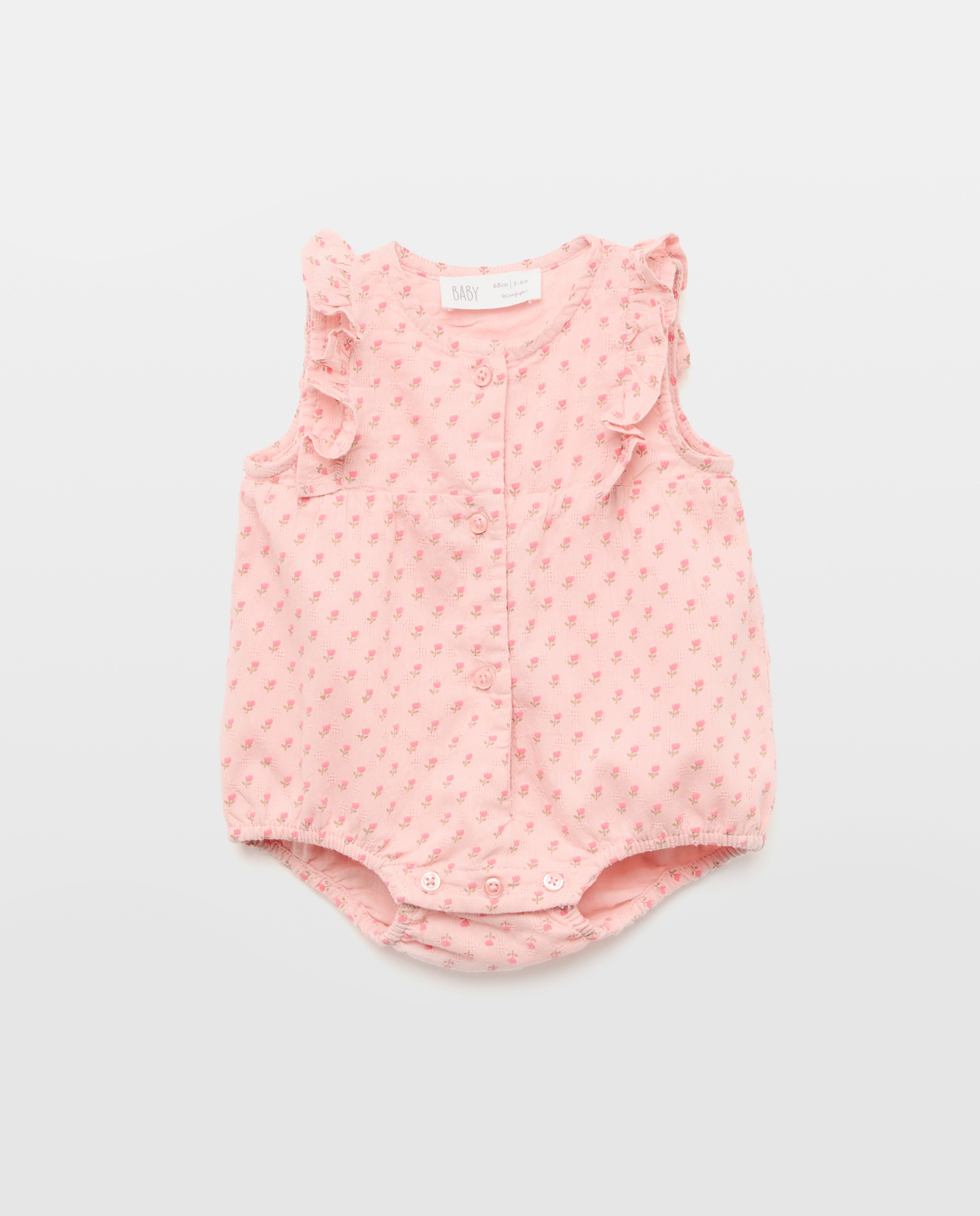Babygrow de Bebé com Estampado Floral Baby El Corte Inglés Rosa-1