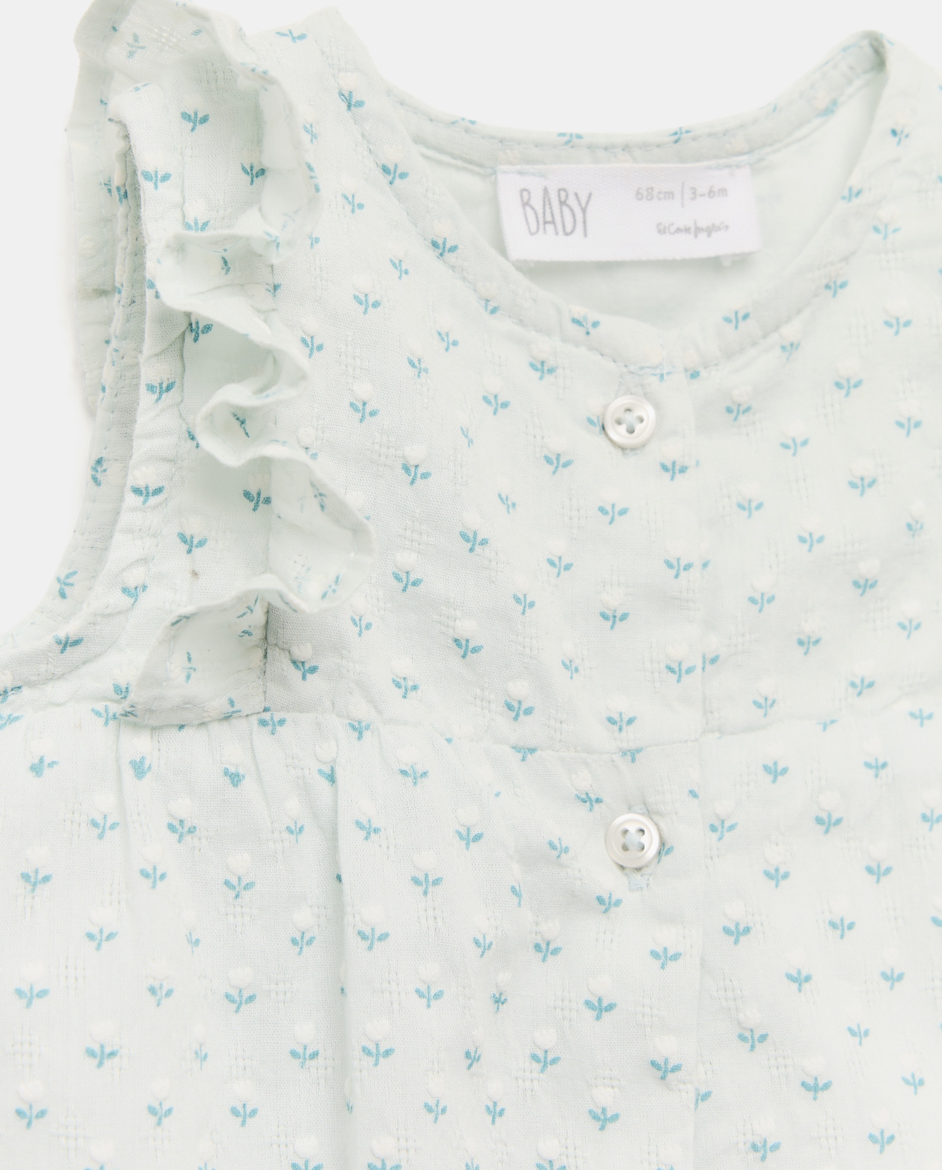 Babygrow de Bebé com Estampado Floral Verde-3