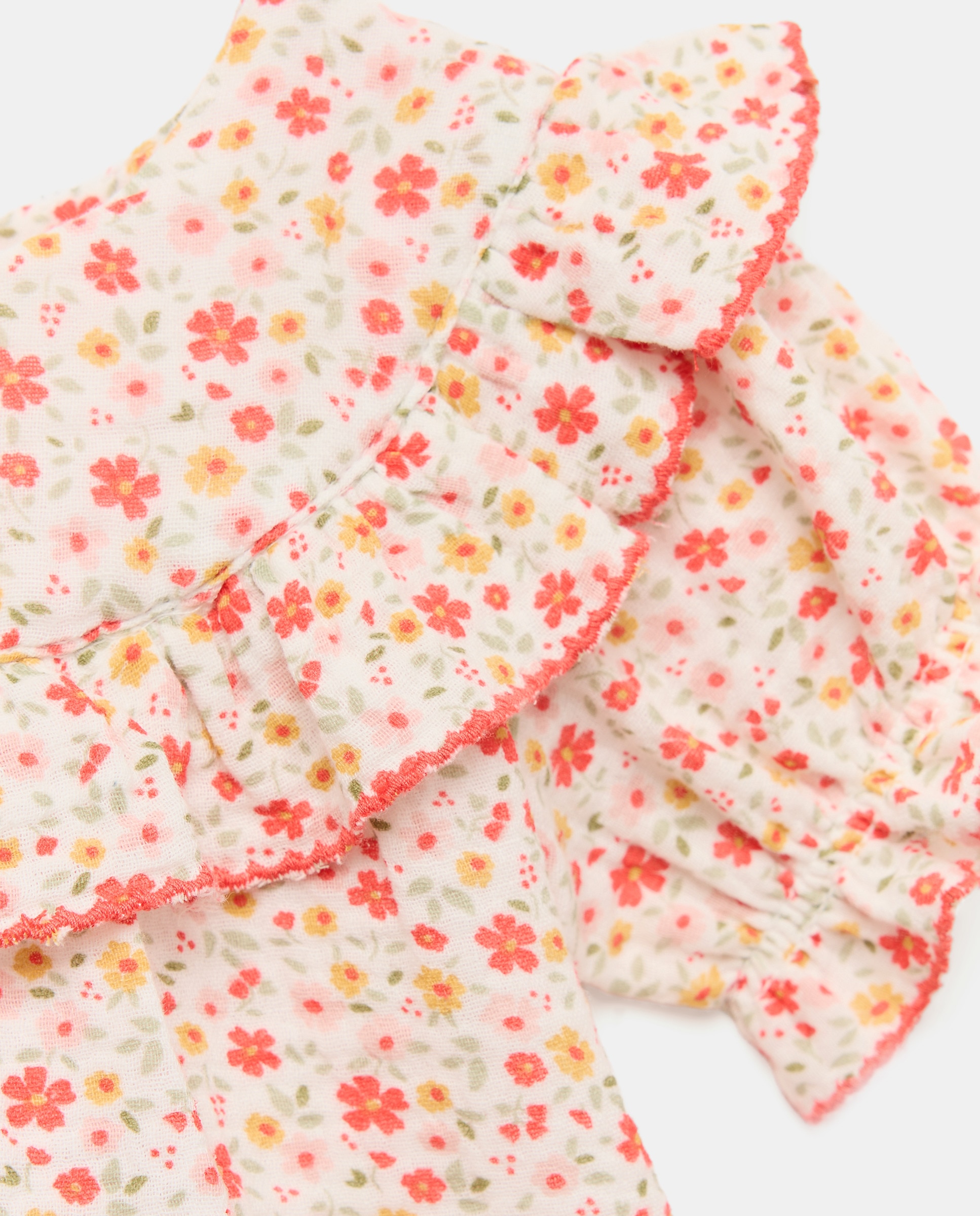 Vestido de Bebé com Manga Curta com Folhos Baby El Corte Inglés Rosa-3