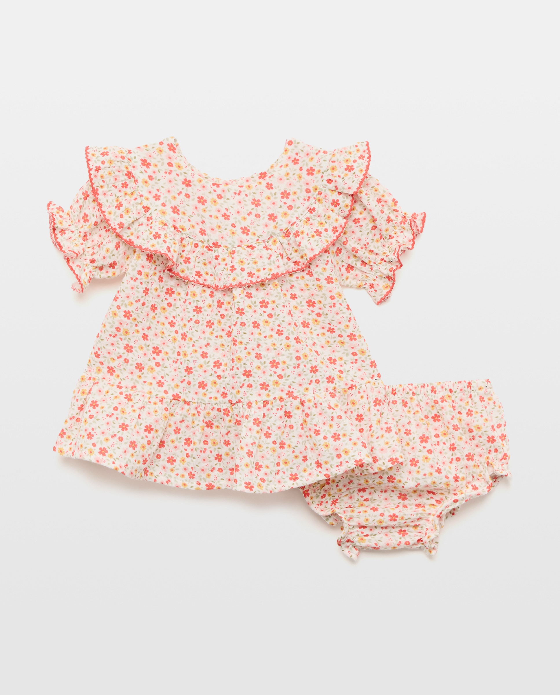 Imagem 0 de Vestido de Bebé com Manga Curta com Folhos