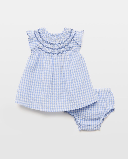 Imagem 0 de Vestido Vichy de Bebé com Manga Curta