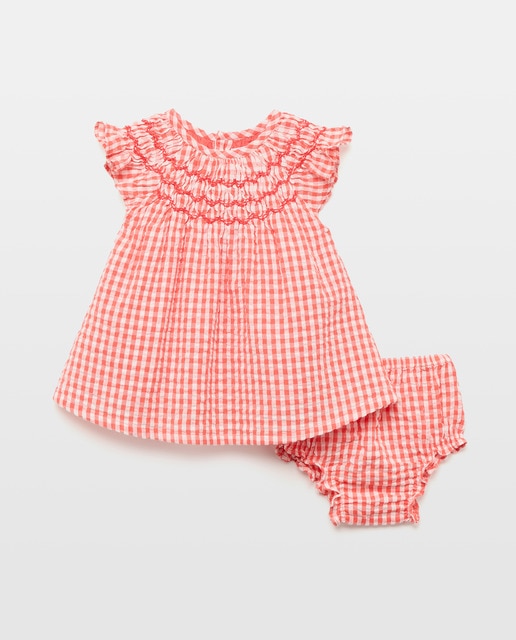 Imagem 0 de Vestido Vichy de Bebé com Manga Curta