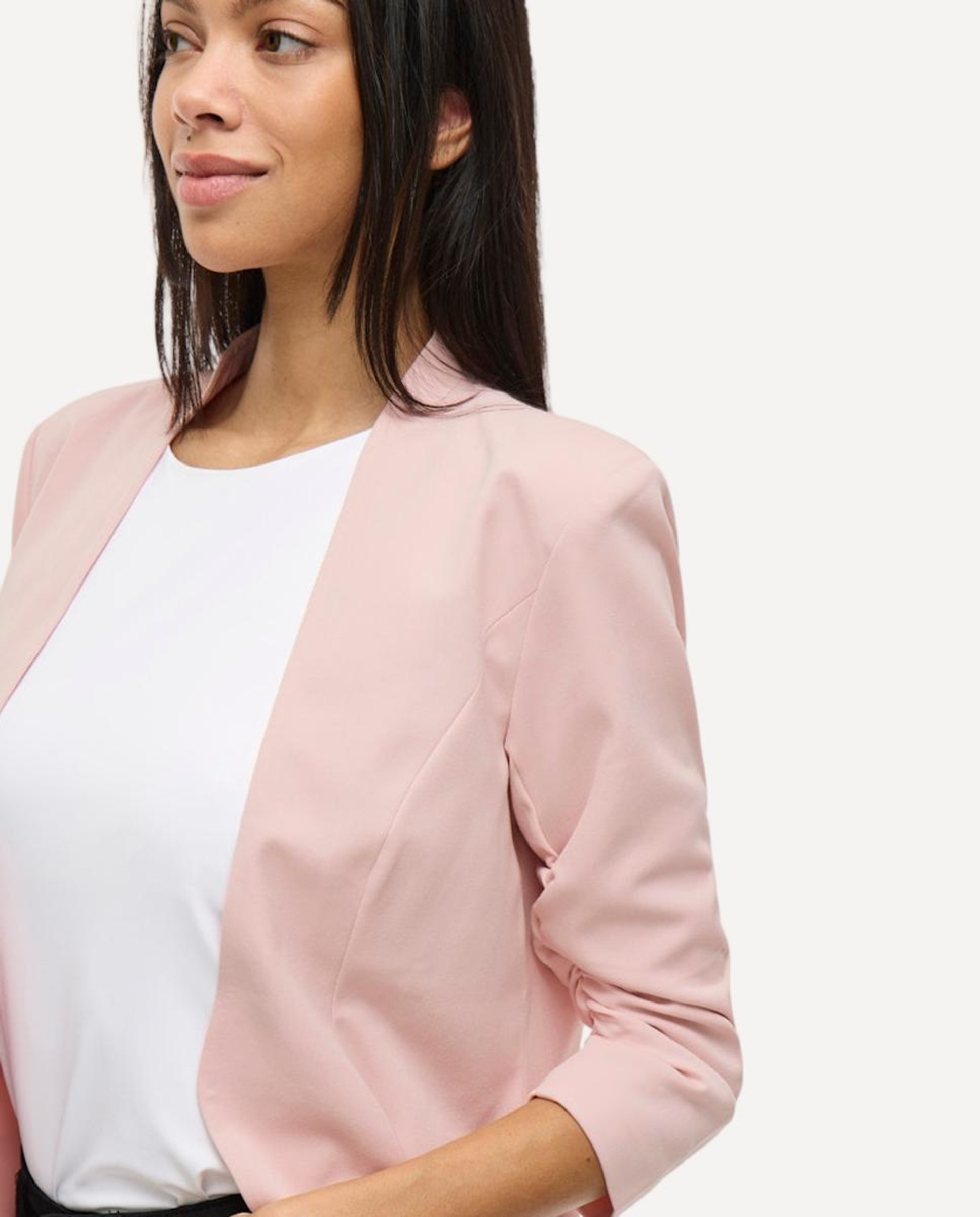 Blazer com Mangas ¾ Rosa-claro-4