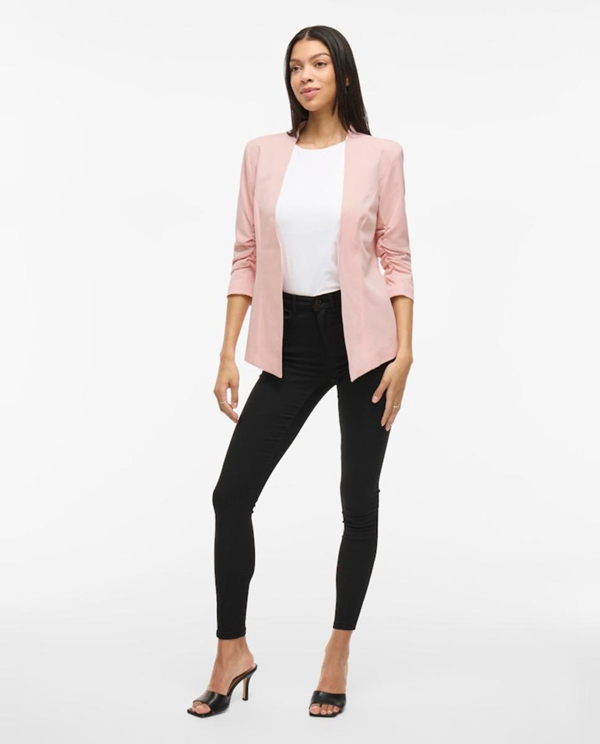 Blazer com Mangas ¾ Rosa-claro-3