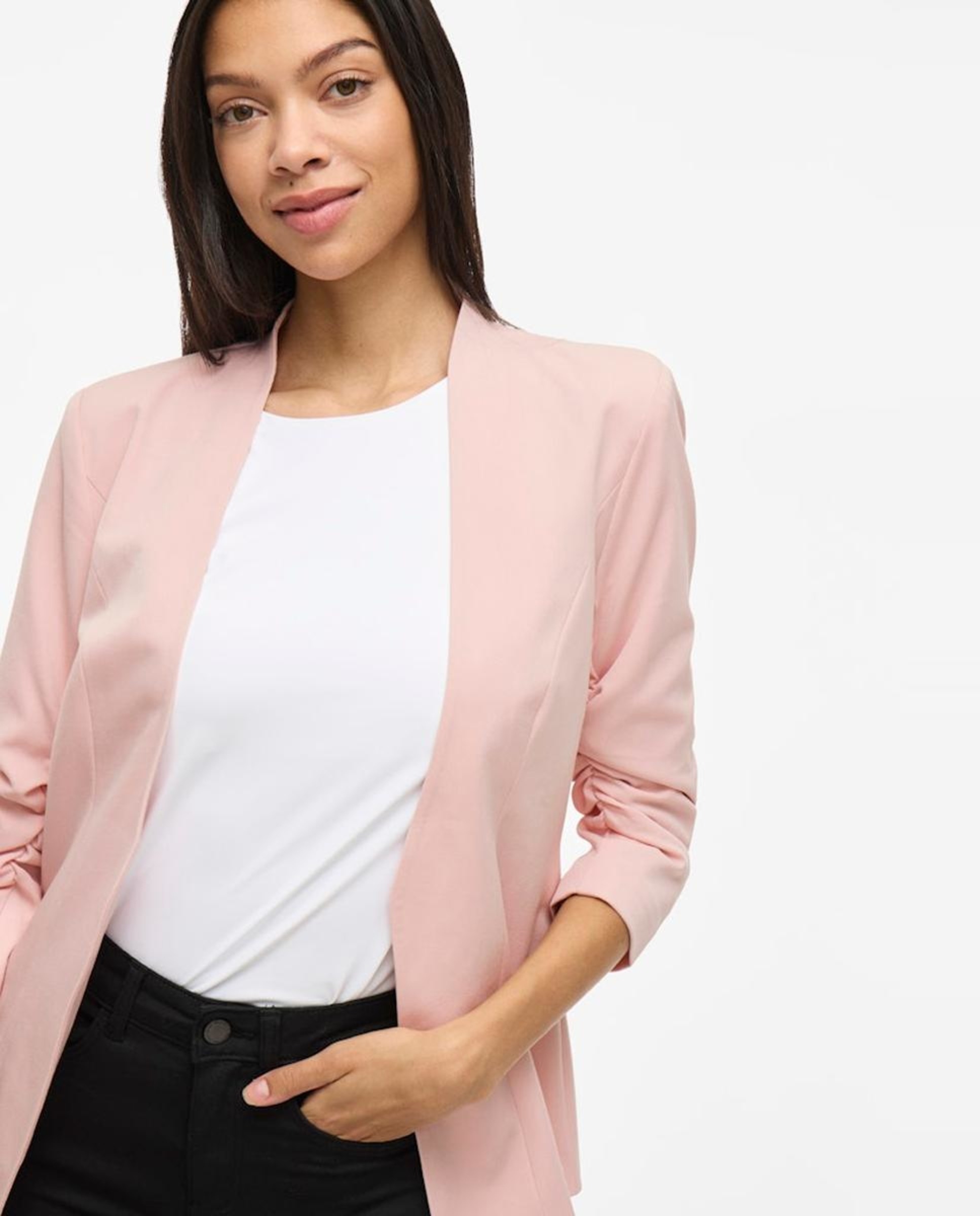 Blazer com Mangas ¾ Rosa-claro-2