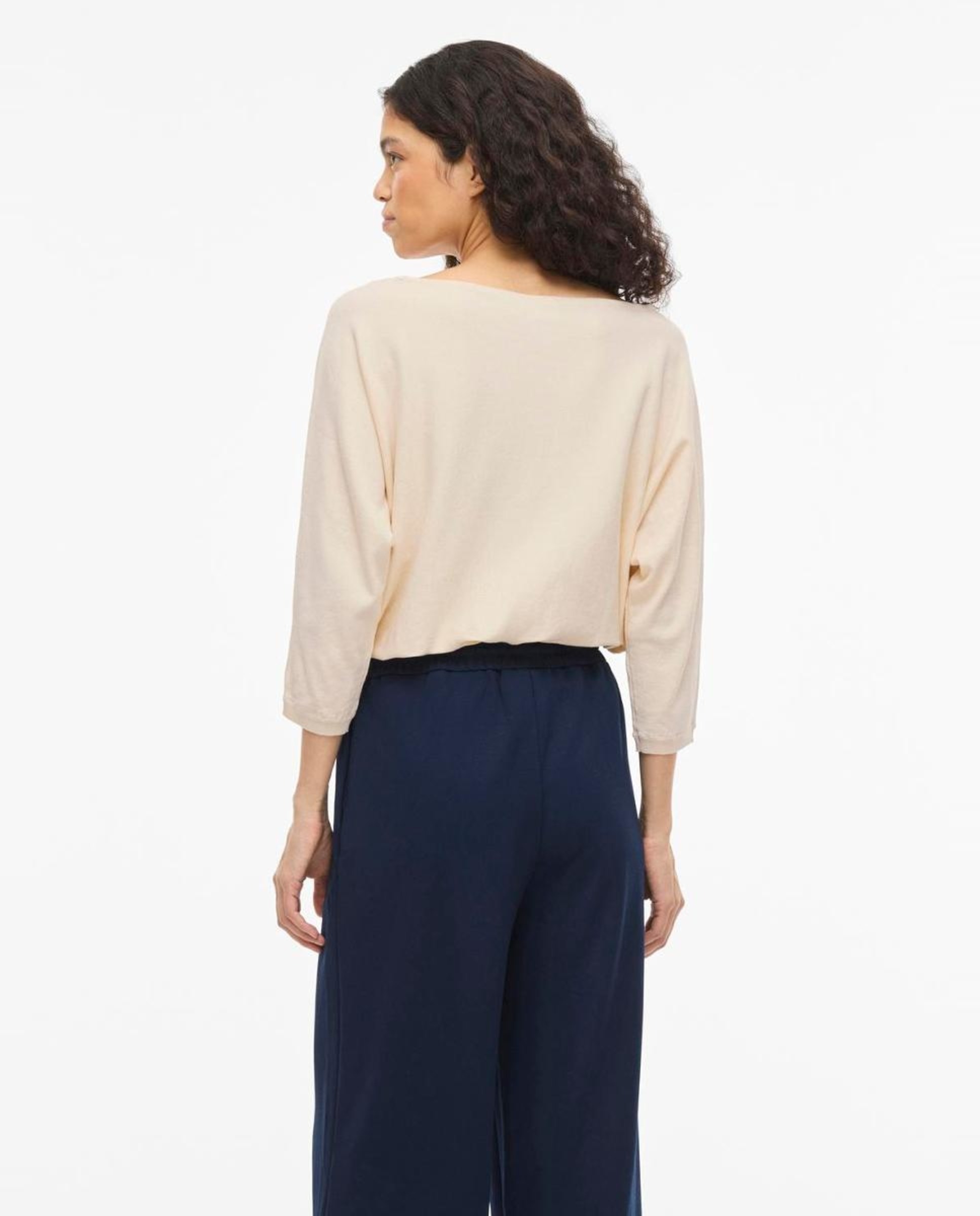 Top de punto mujer manga 3/4 - Vila - Beige Beige-5