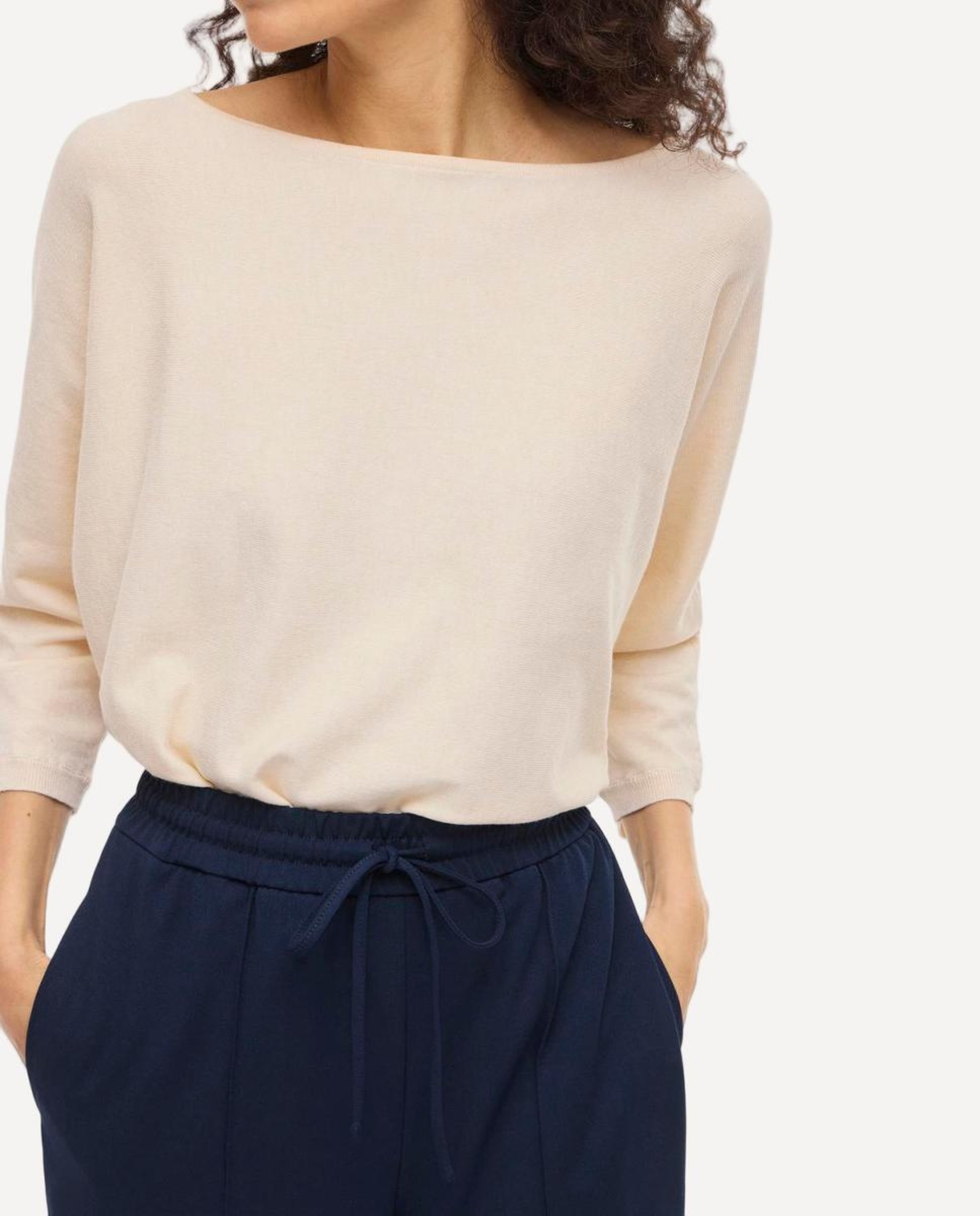 Top de punto mujer manga 3/4 - Vila - Beige Beige-3