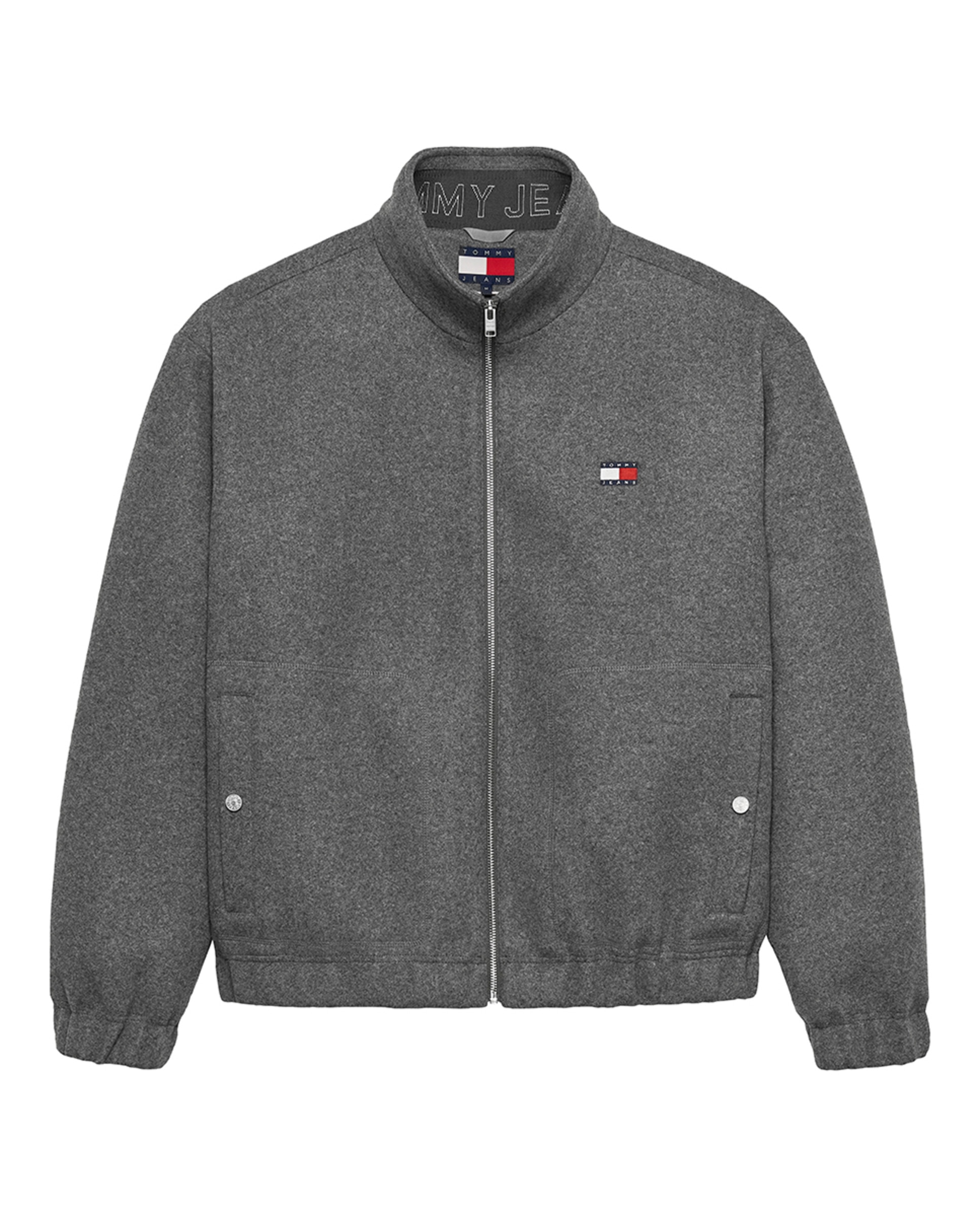 Casaco Tipo Blusão Bomber em Pano Relaxed Fit Cinzento-escuro-6
