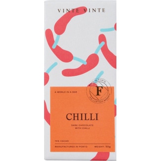 Chocolate Preto 70% com Chili Fusion tablete 50 g - Vinte Vinte