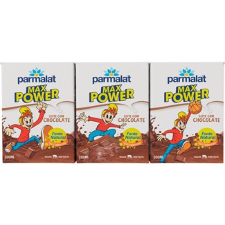 Leite com Chocolate MaxPower Pack 3 unidades embalagem 200 ml - Parmalat
