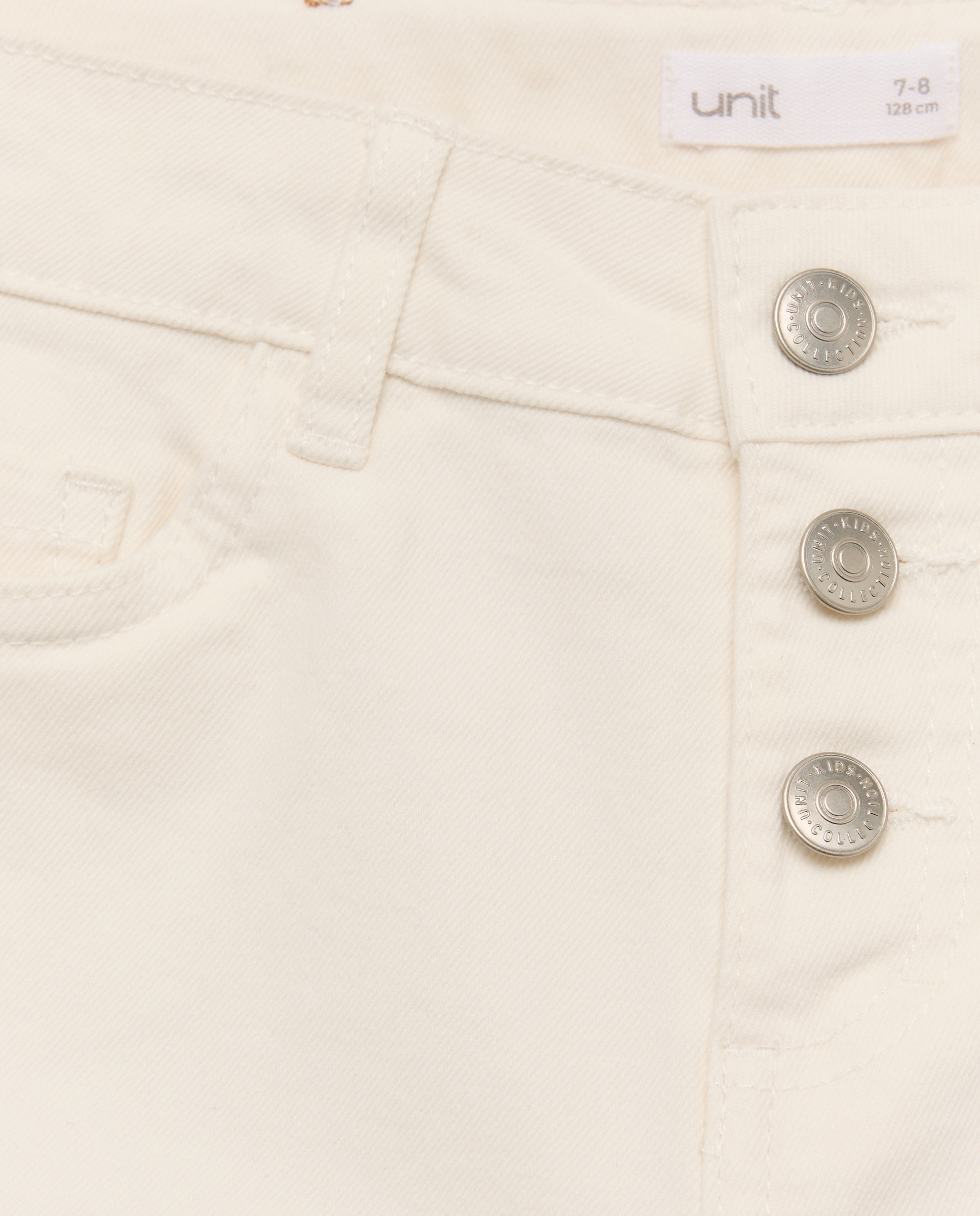 Short niña vaquero con botones de twill 120 Crudo-3