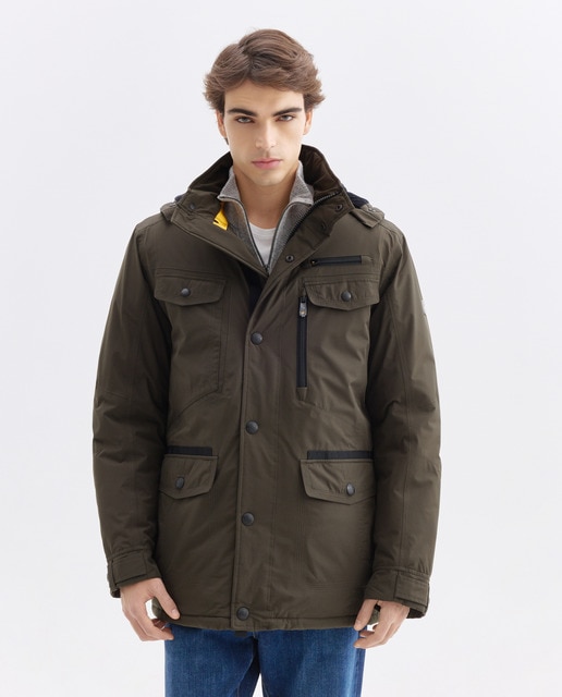 Imagem 0 de Casacão com Bolsos Inclinados e Capuz Desmontável