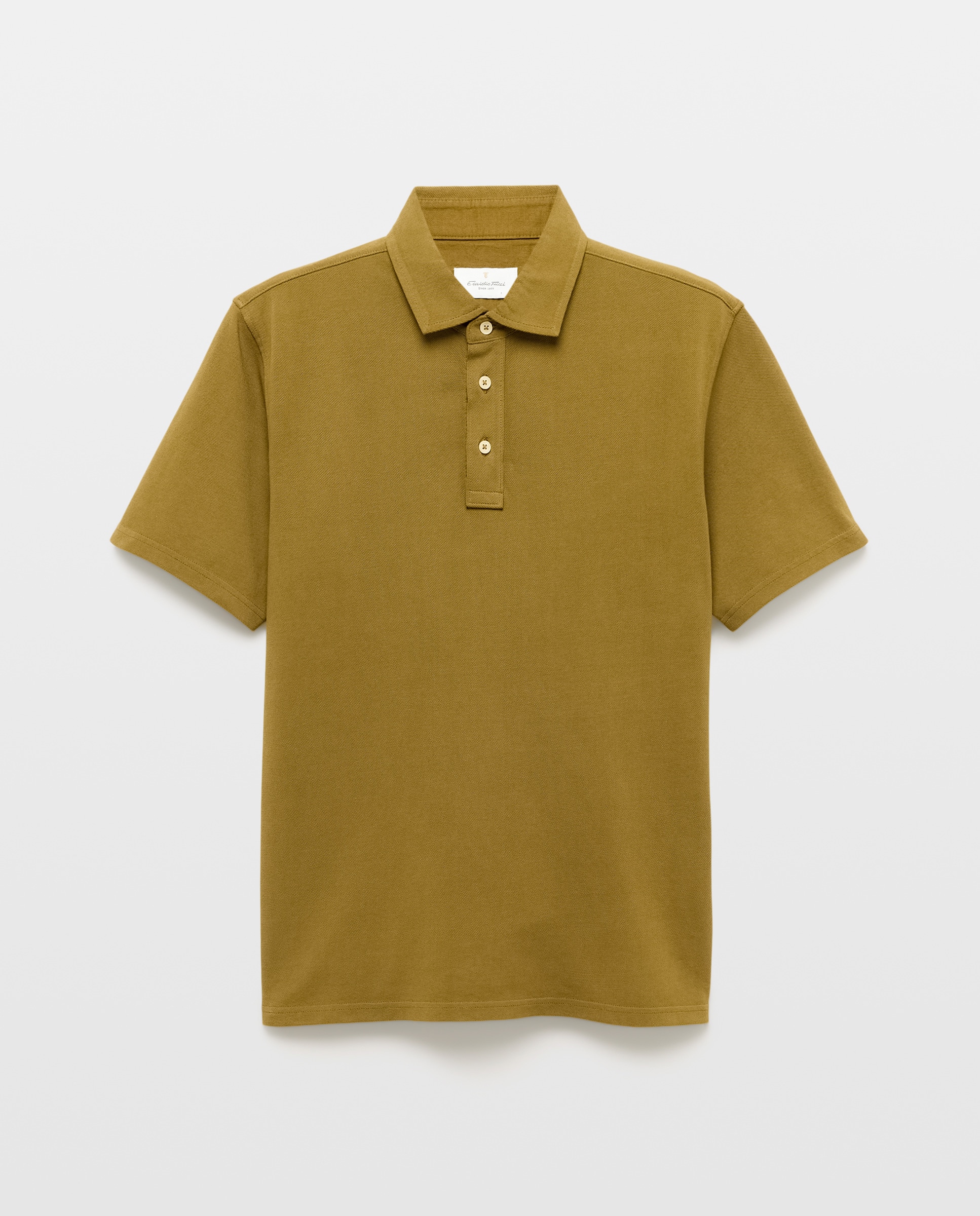 Polo Piqué Liso Garment Dye com Manga Curta Verde-4