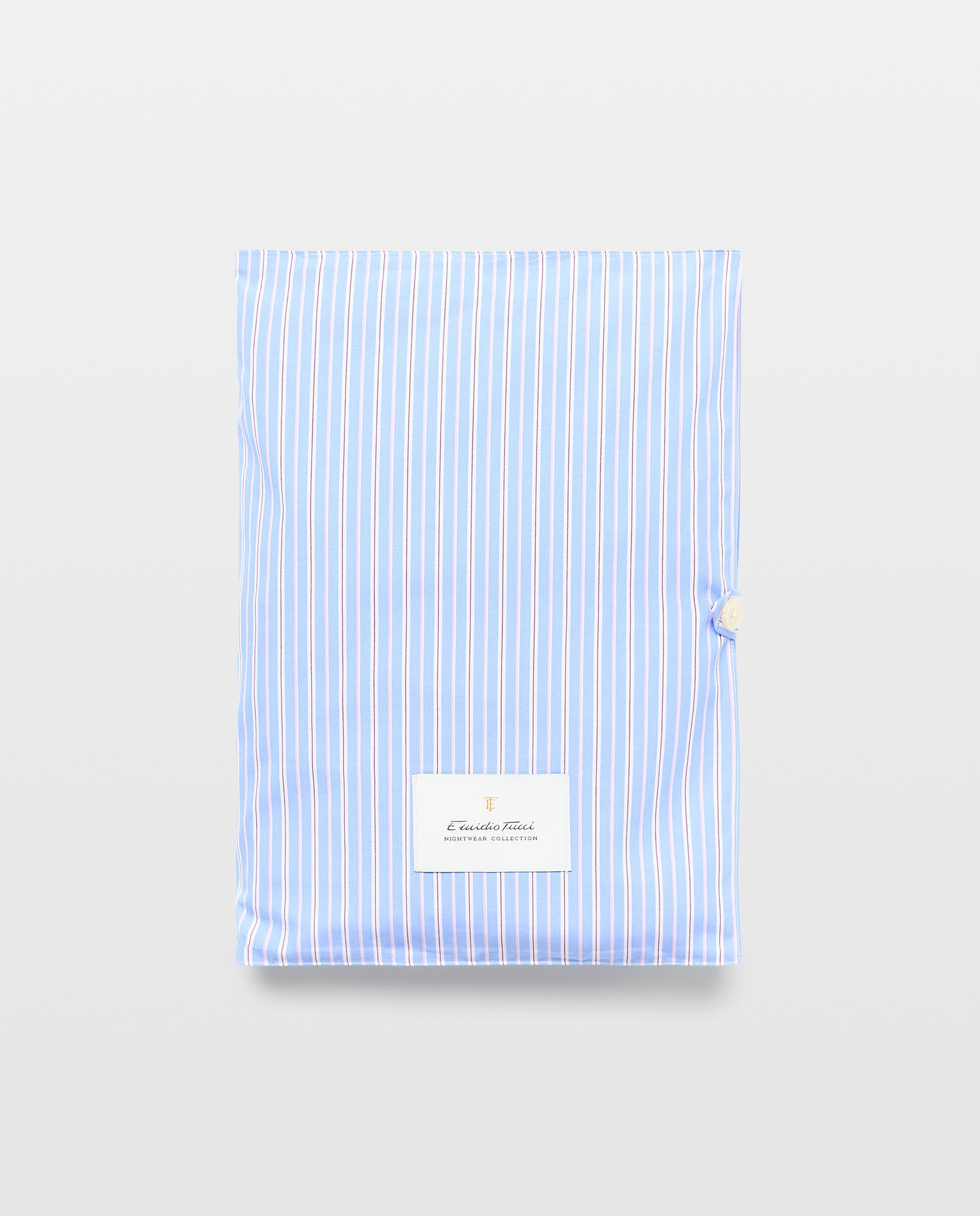 Pijama de Popelina com Tecido às Riscas Azul-claro-5