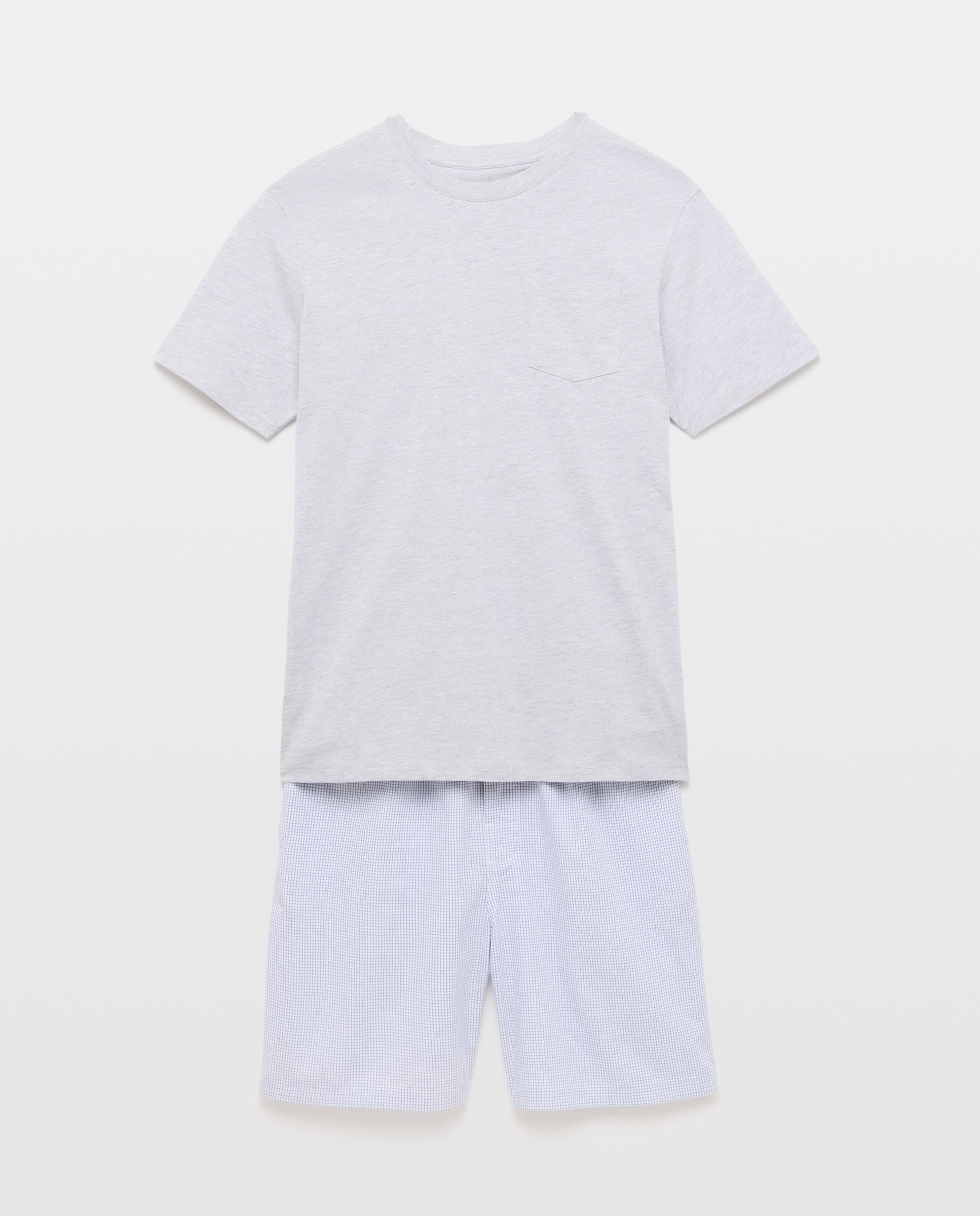 Pijama combinado hombre algodón con bolsa 820 Gris medio-3