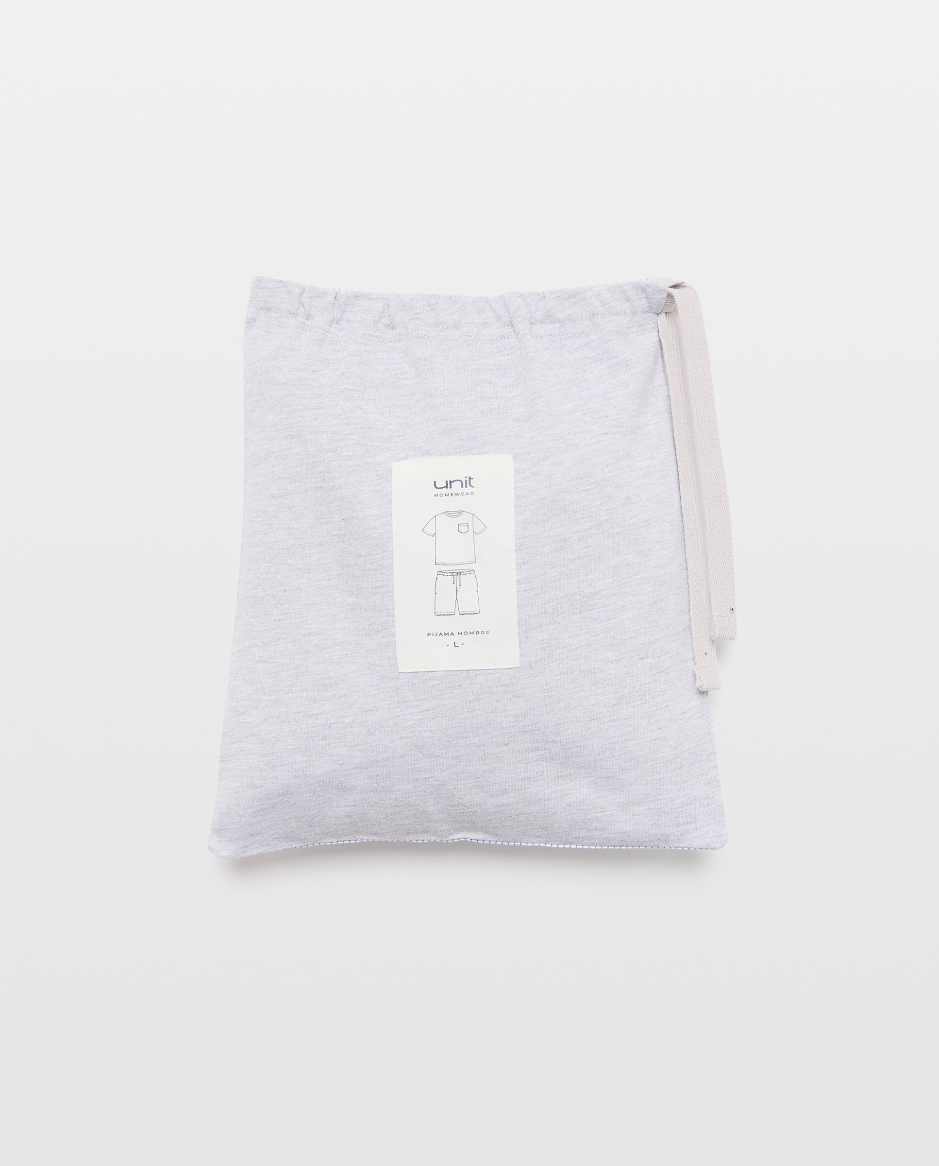 Pijama combinado hombre algodón con bolsa 820 Gris medio-5