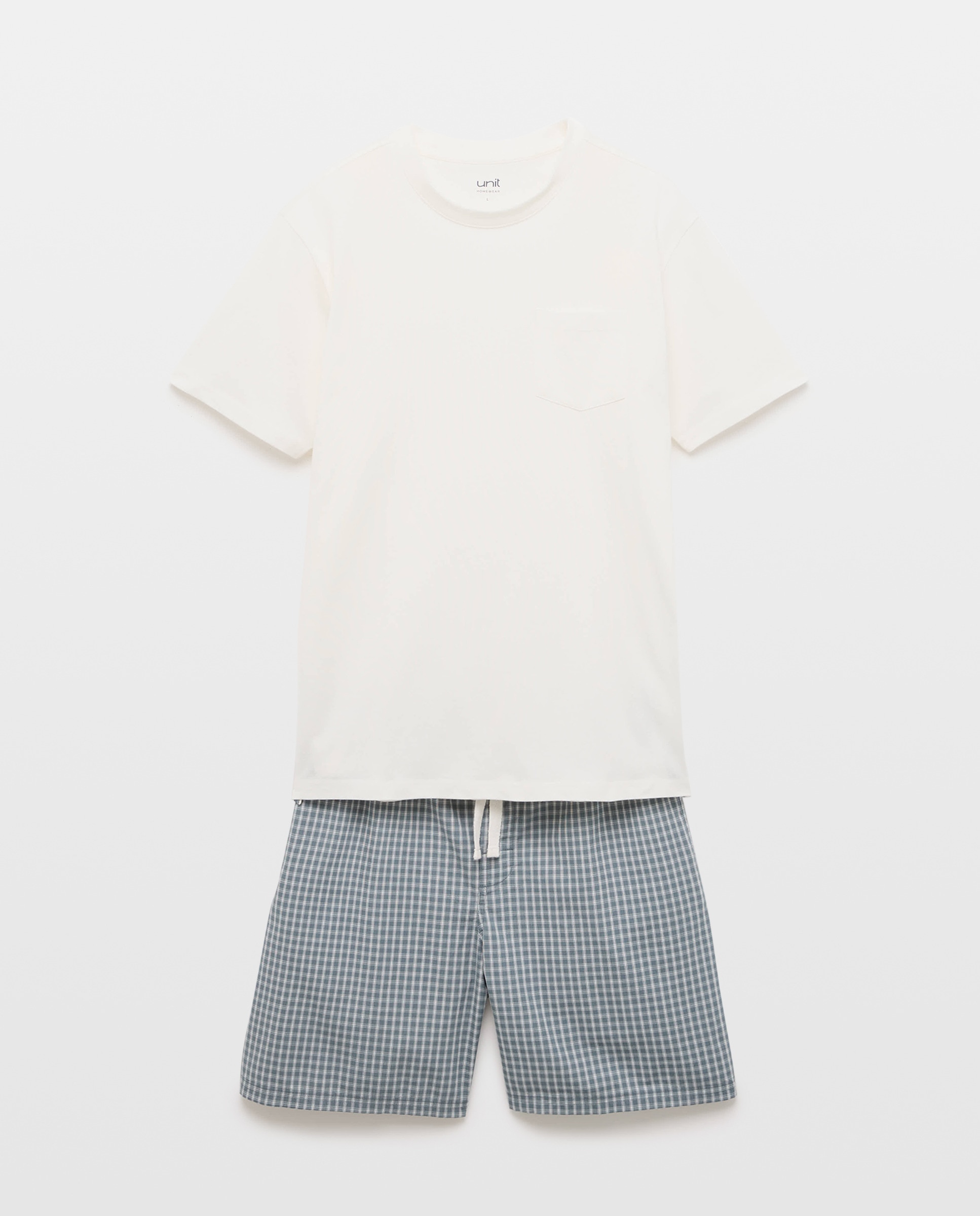 Pijama combinado hombre algodón con bolsa 120 Crudo-3