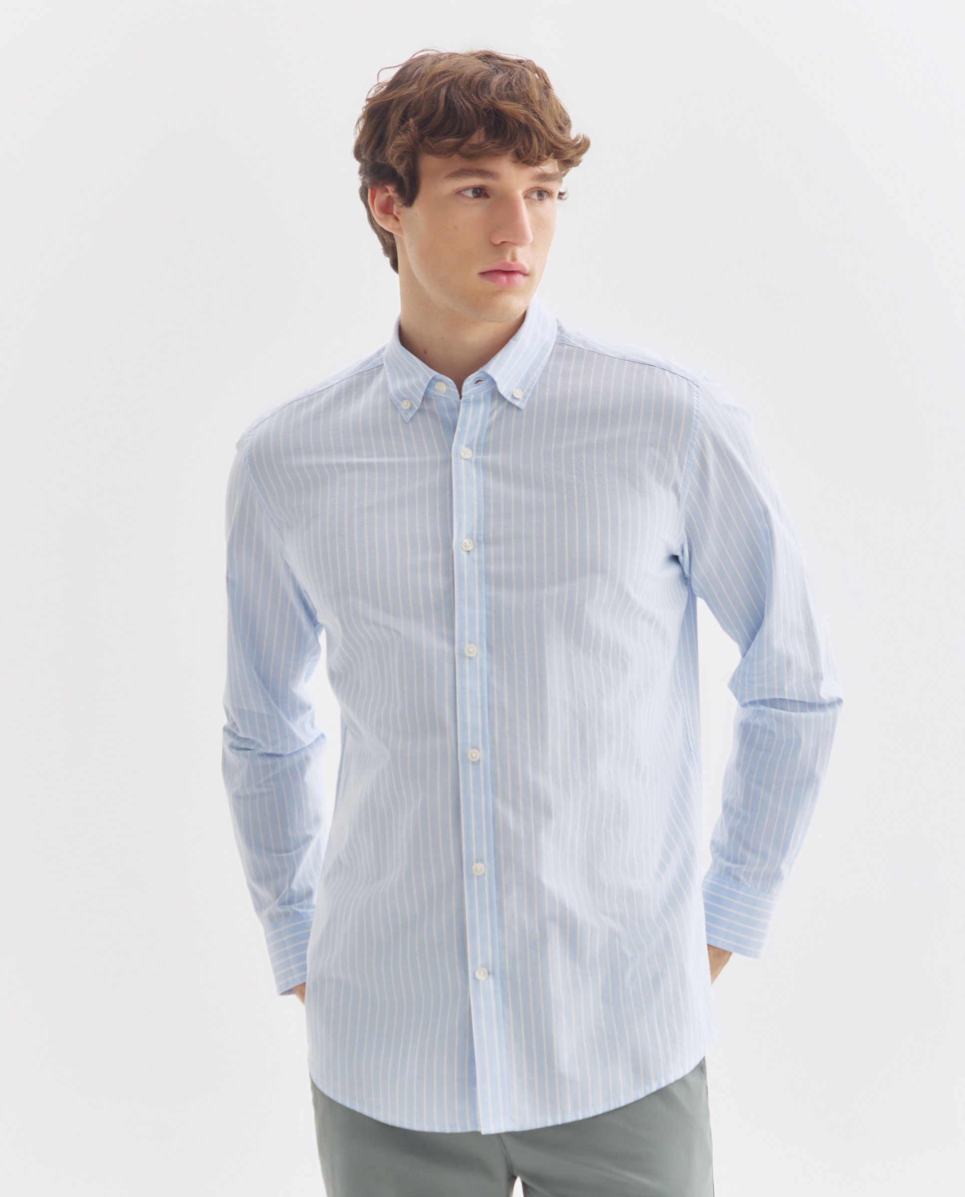 Imagen 0 de Camisa sport hombre chambray con rayas