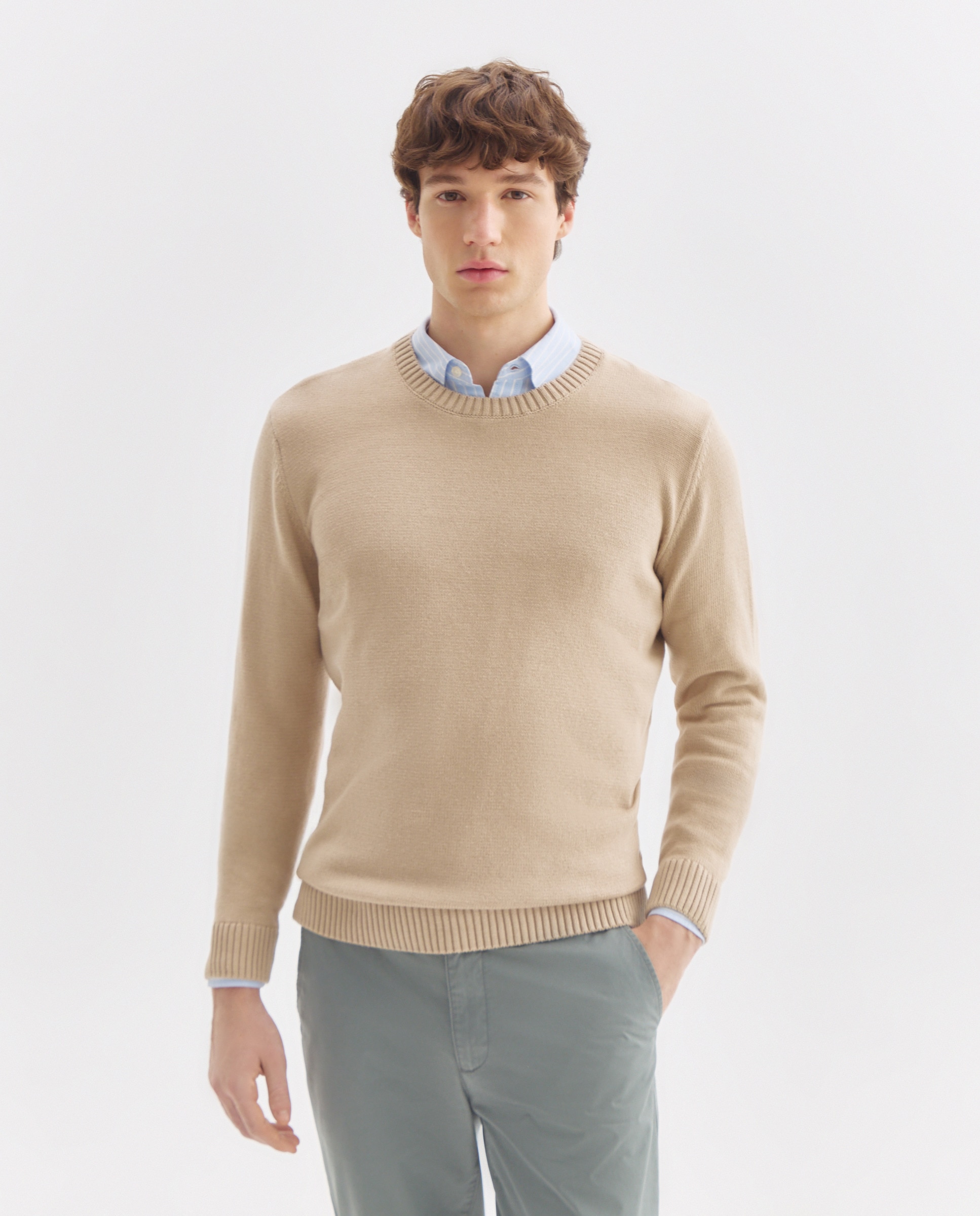 Imagen 0 de Jersey de hombre cuello caja liso 7g algodón 100%