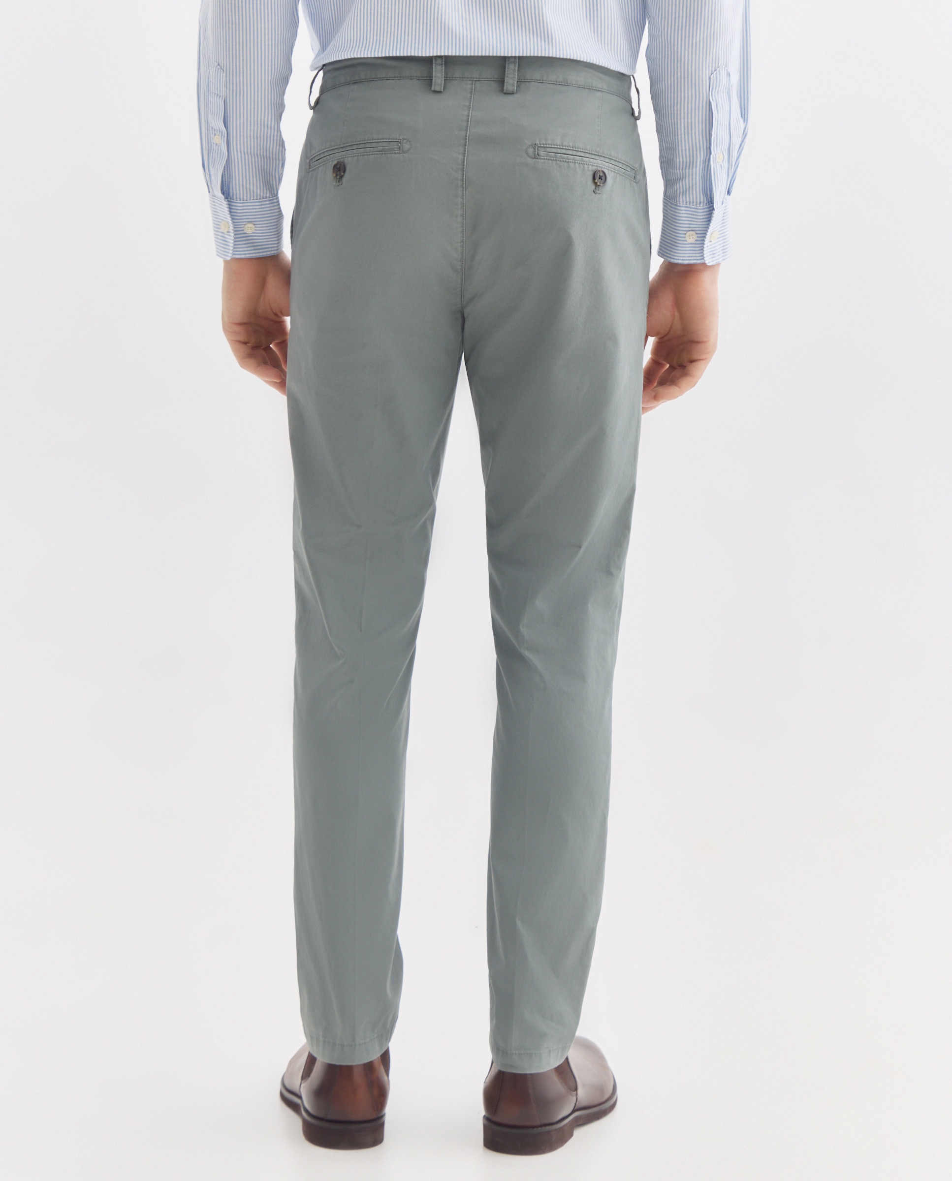 Pantalón hombre chino básico Verde-3