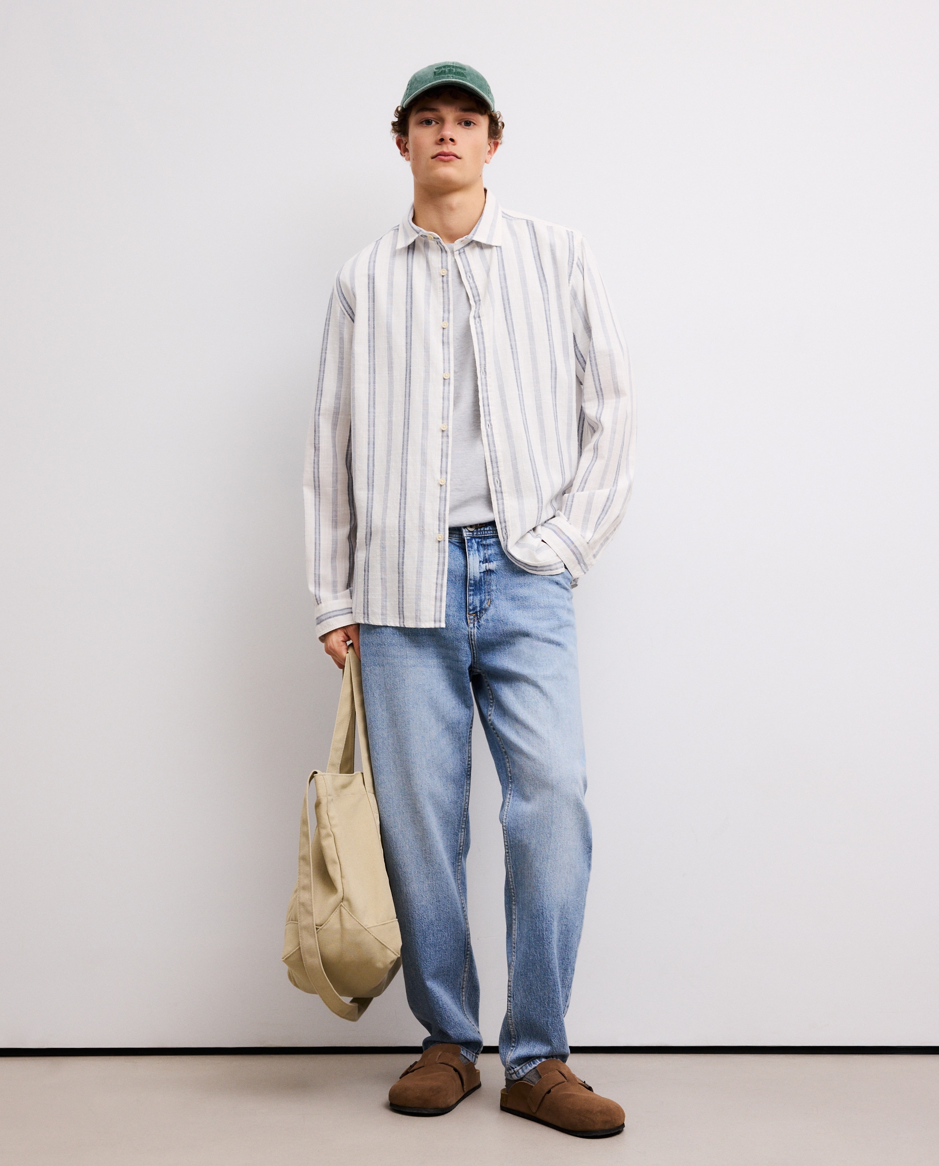 Camisa às Riscas 400 Azul-2