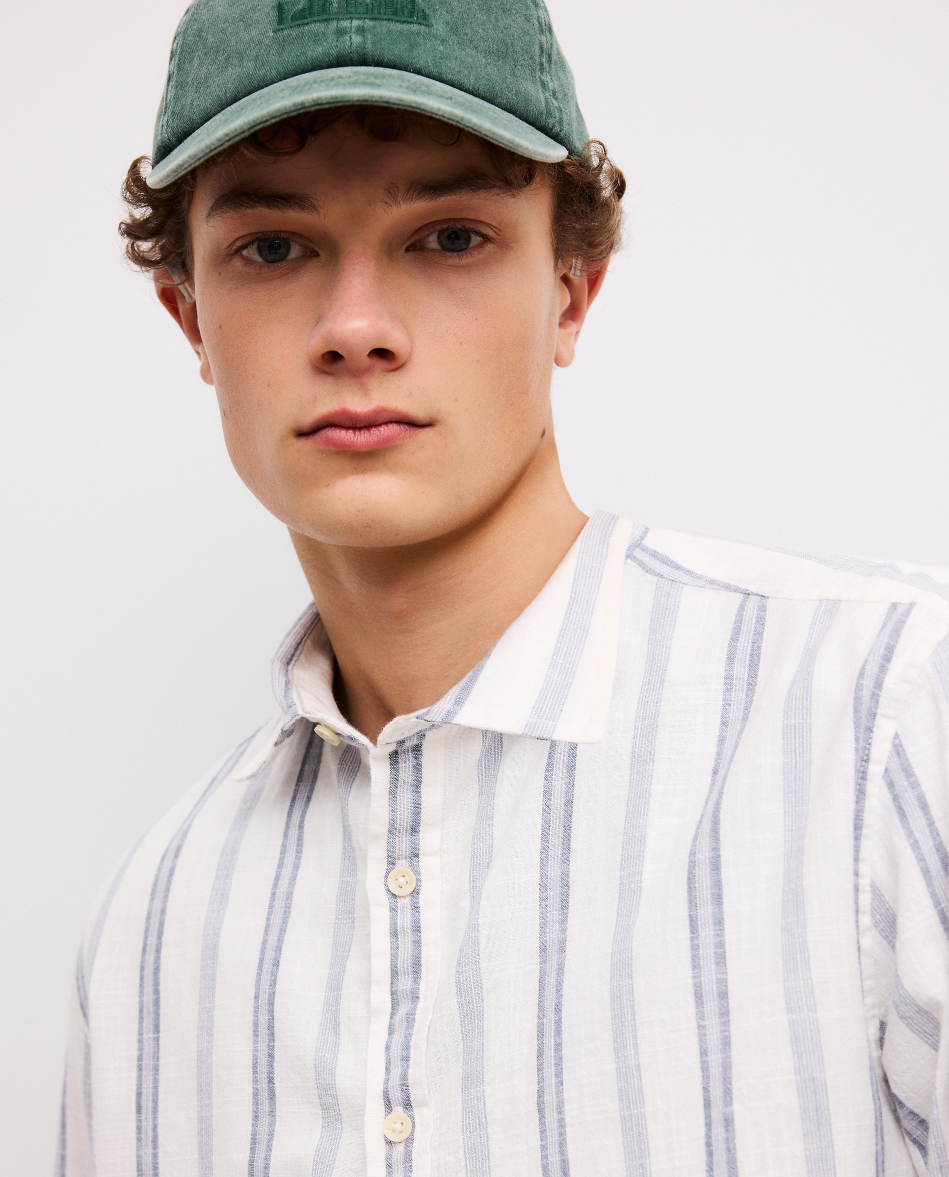 Camisa às Riscas 400 Azul-4