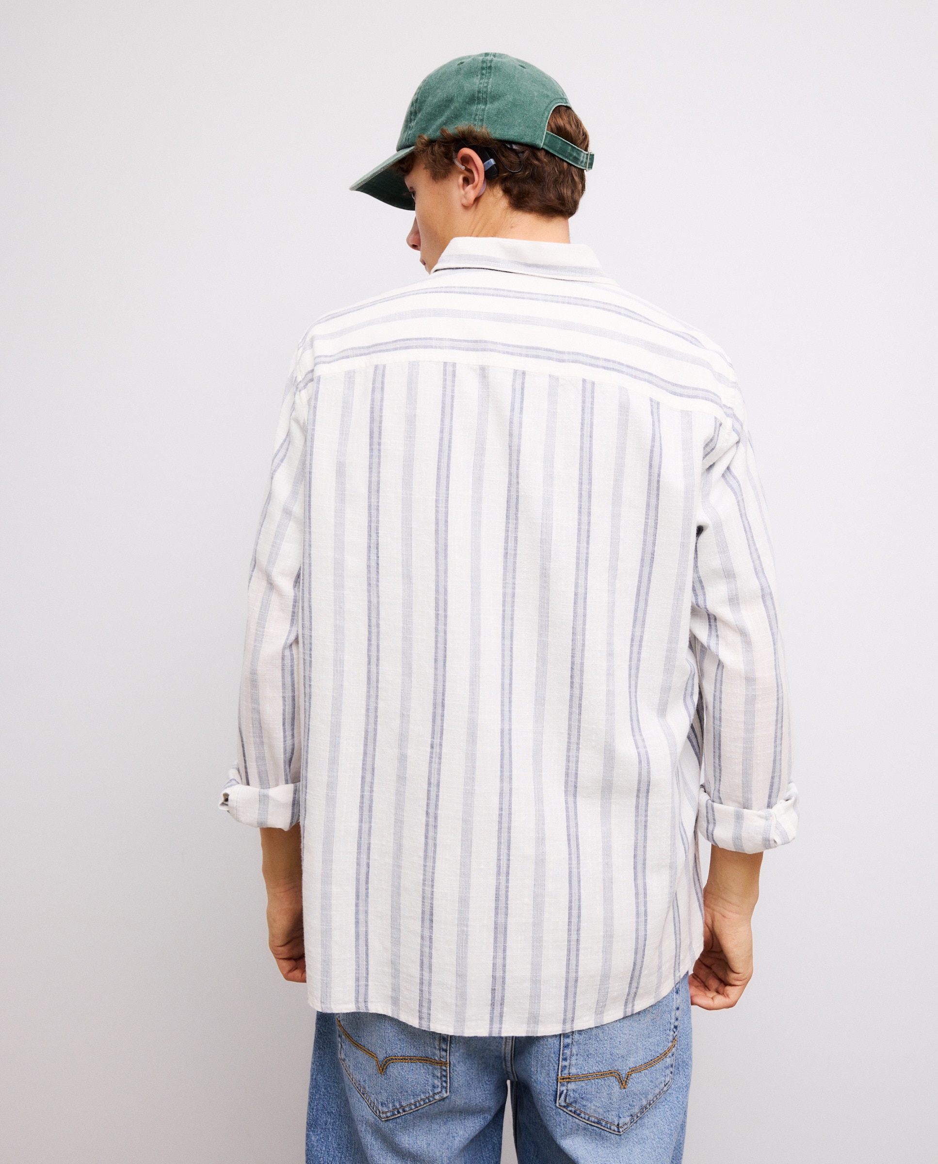 Camisa às Riscas 400 Azul-3