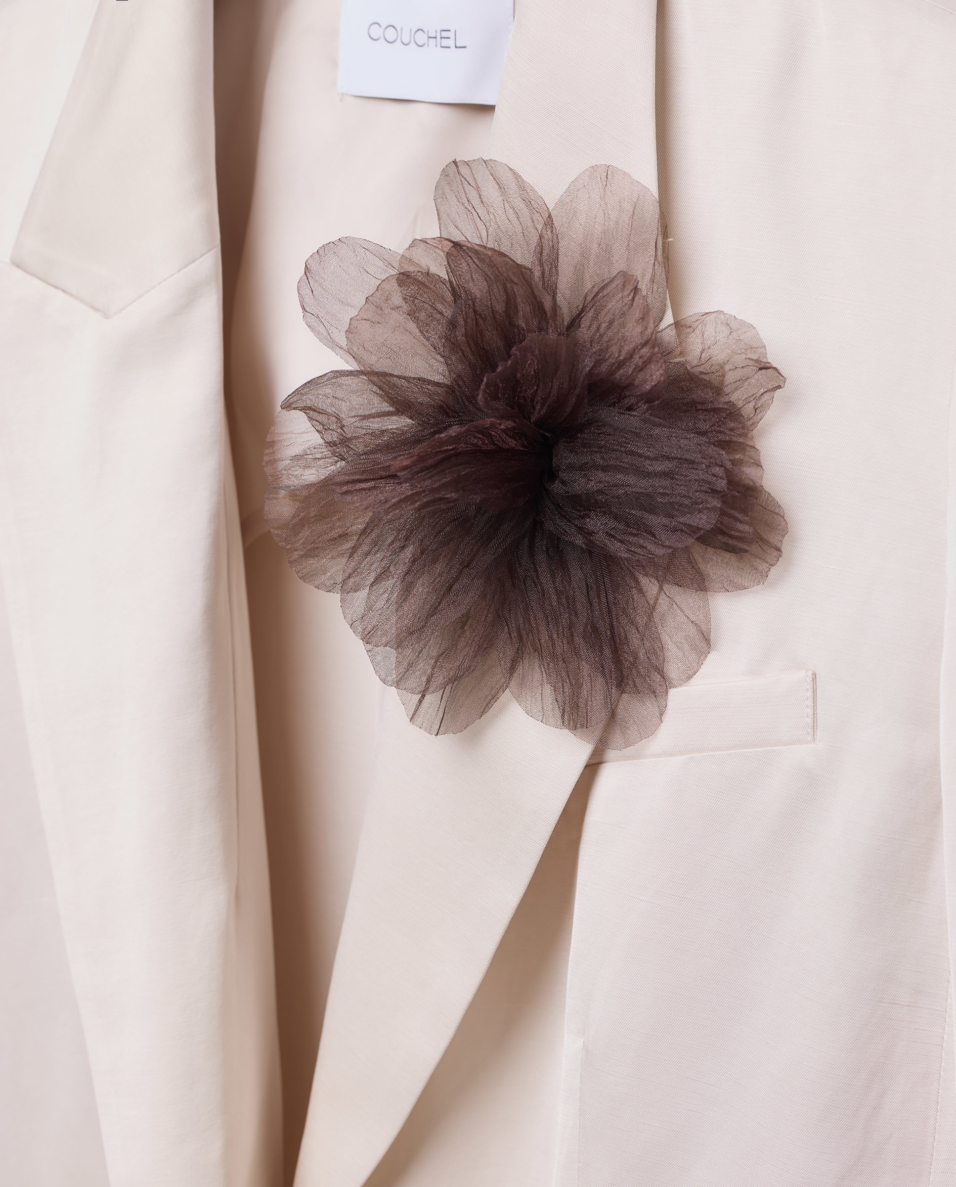 Blazer Acetinado com Flor 130 Marfim-5