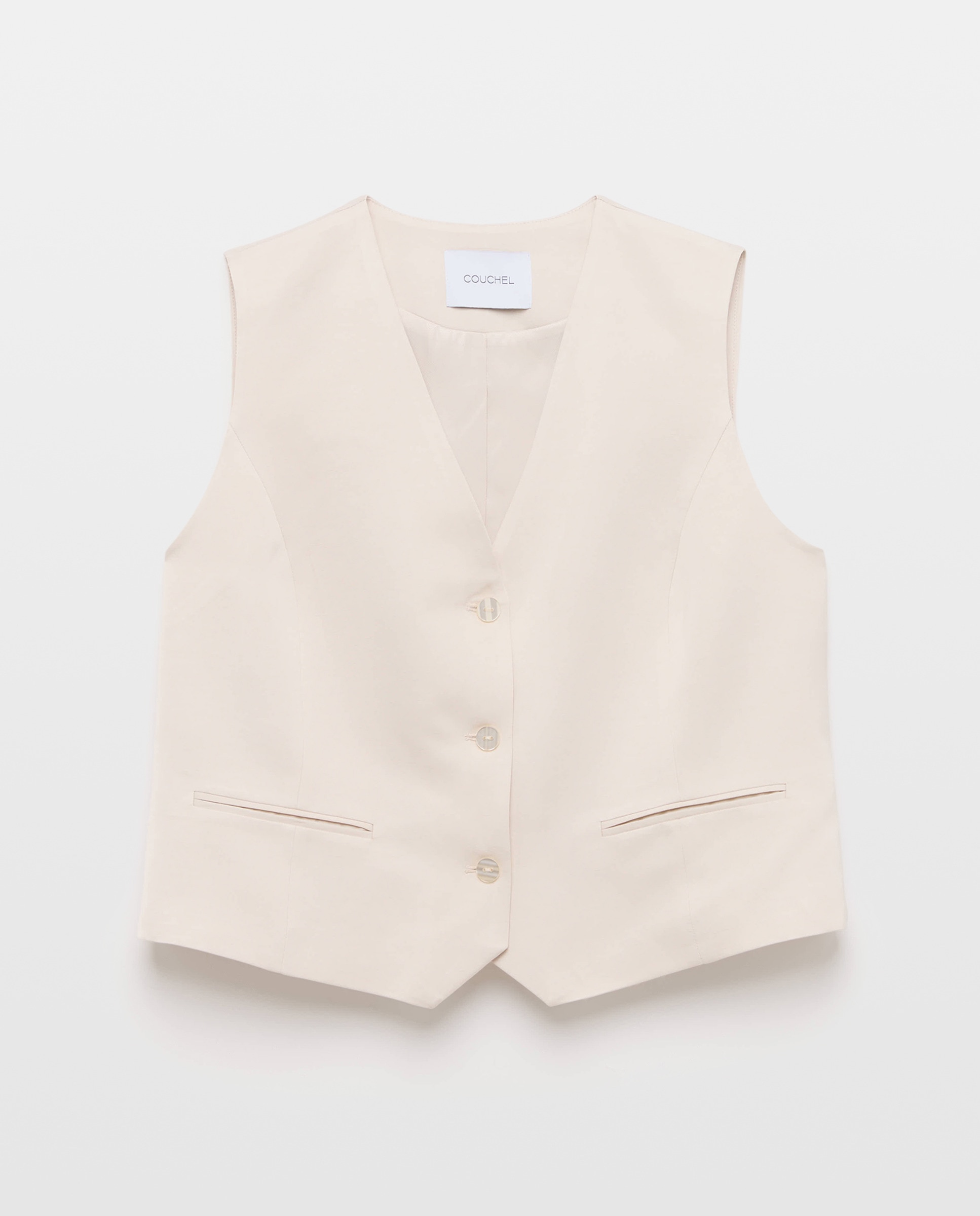 Blusa com Colete Acetinado 130 Marfim-4