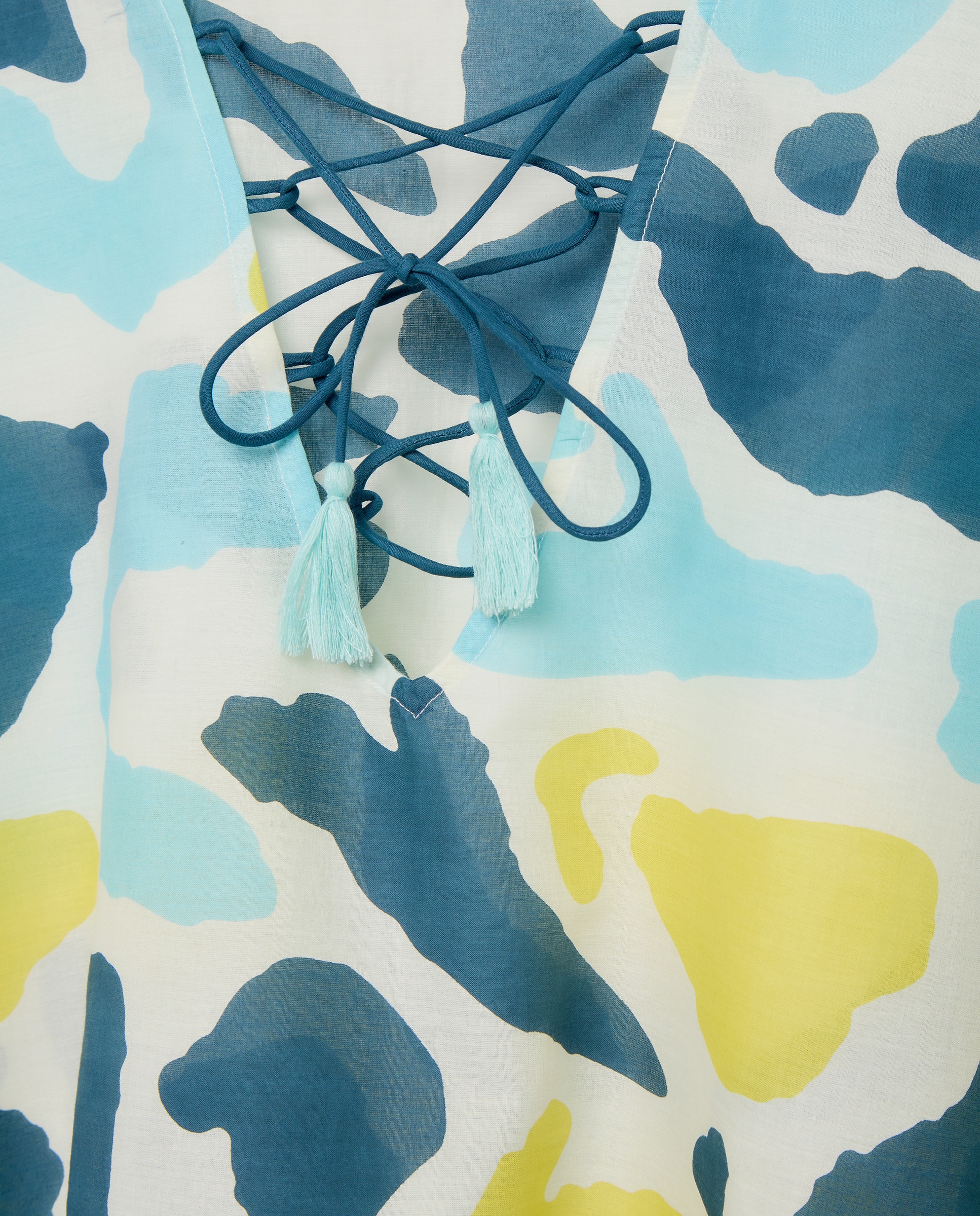 Kaftan de Praia com Estampado de Manchas 400 Azul-3