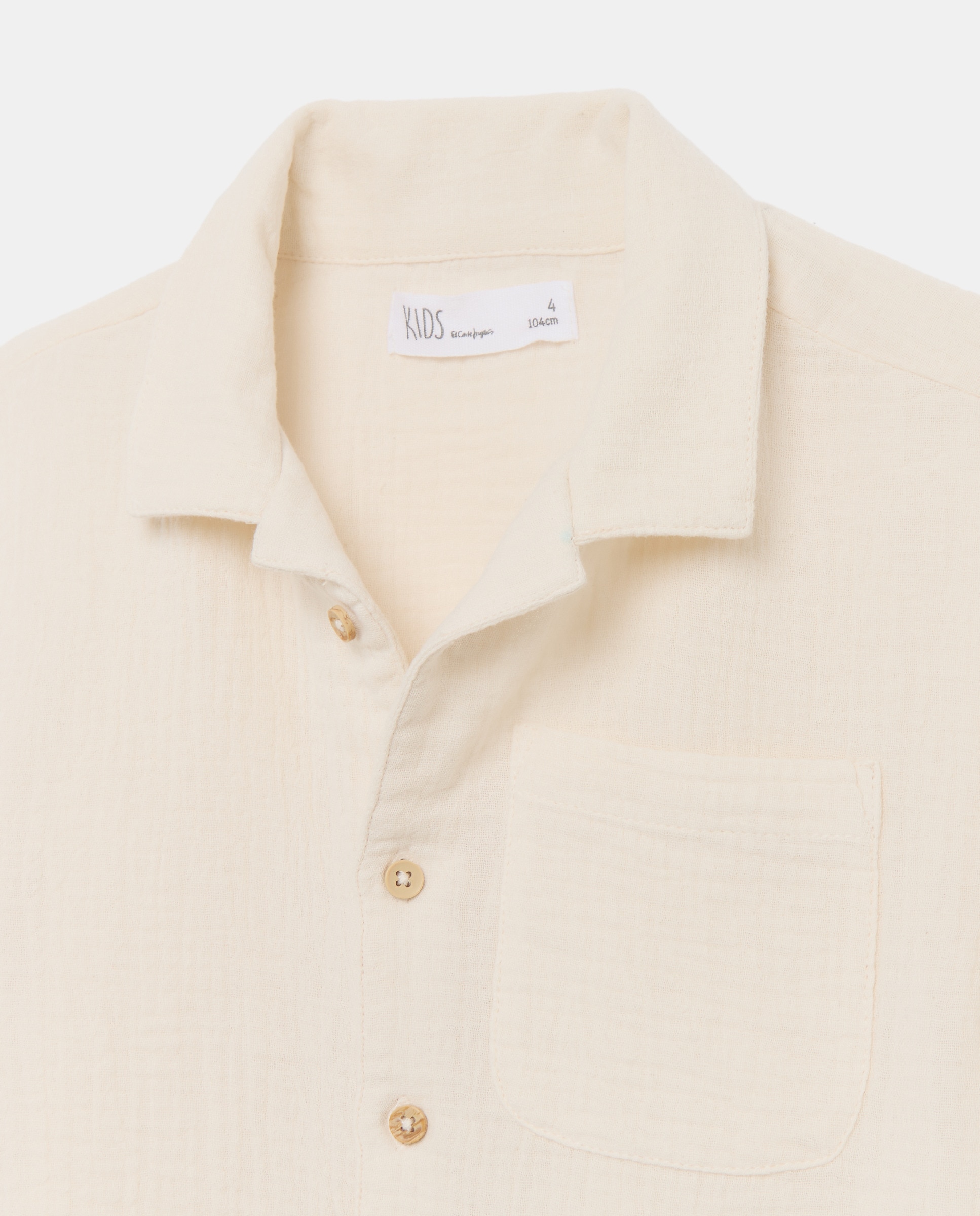 Camisa Lisa com Manga Curta 120 Cru-6