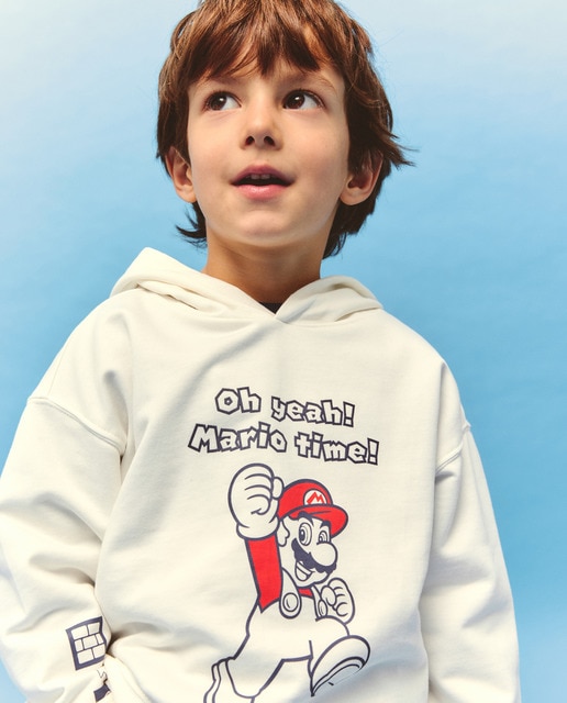 Imagem 0 de Sweatshirt Fechada com Capuz e Estampado Mario Bros