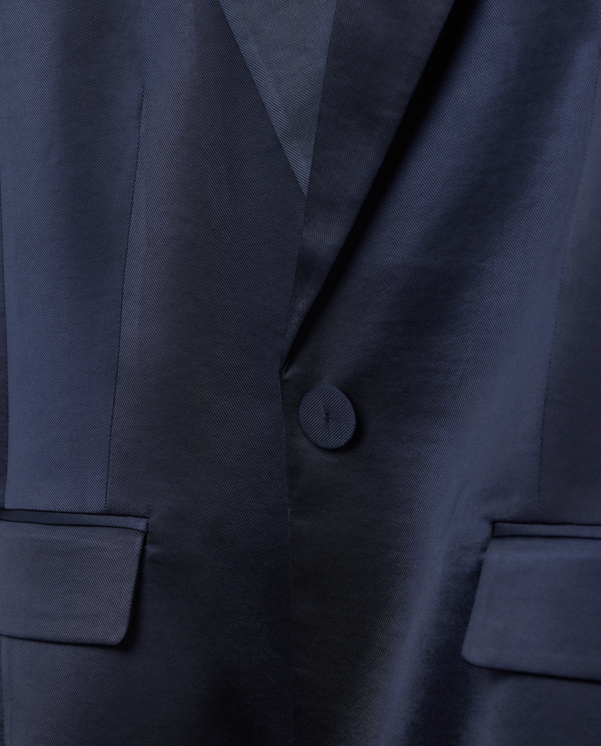 Blazer Liso Acetinado Azul-marinho-5