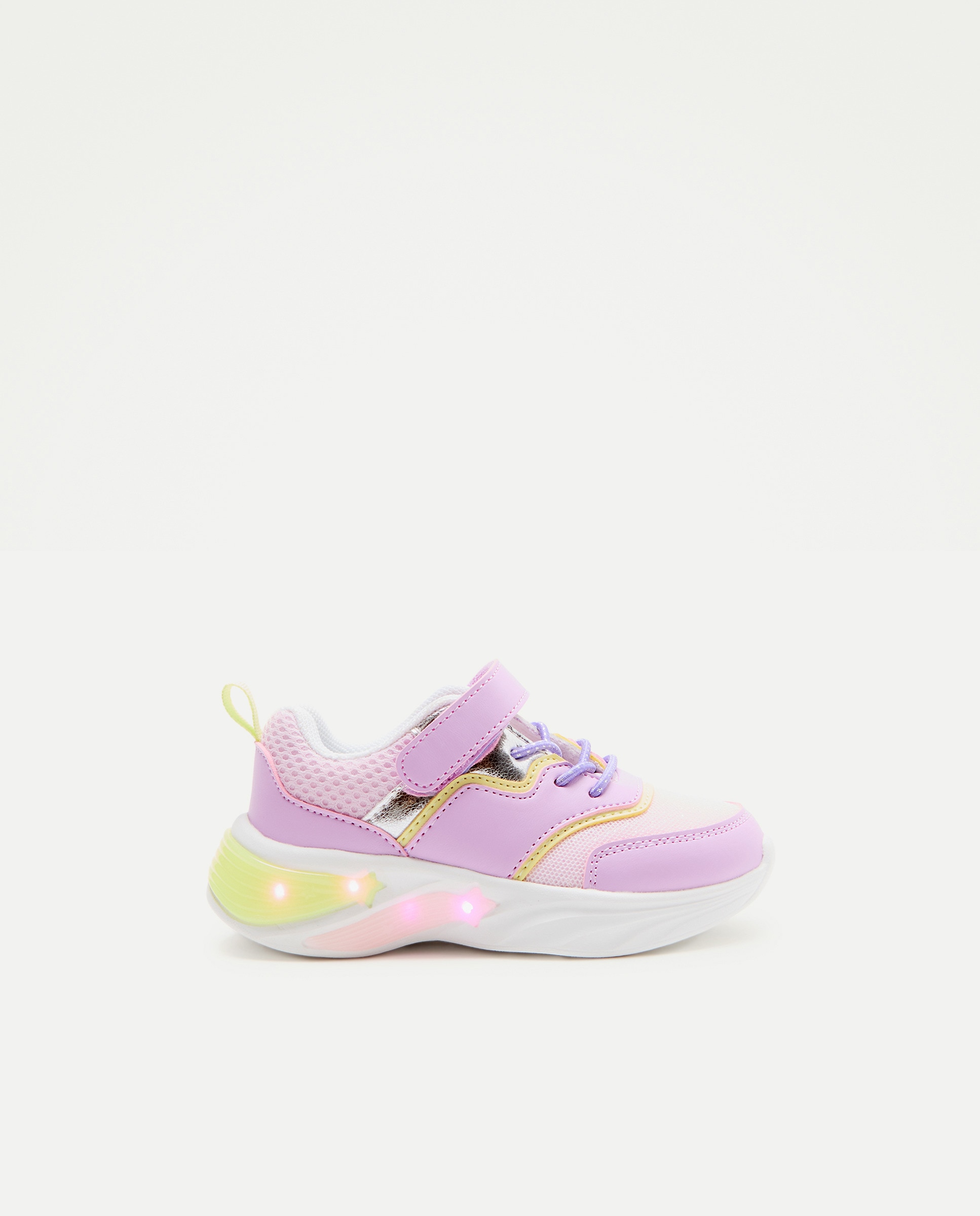 Sapatilhas de Luzes Arco-íris de Bebé com Biqueira Redonda 200 Rosa-6