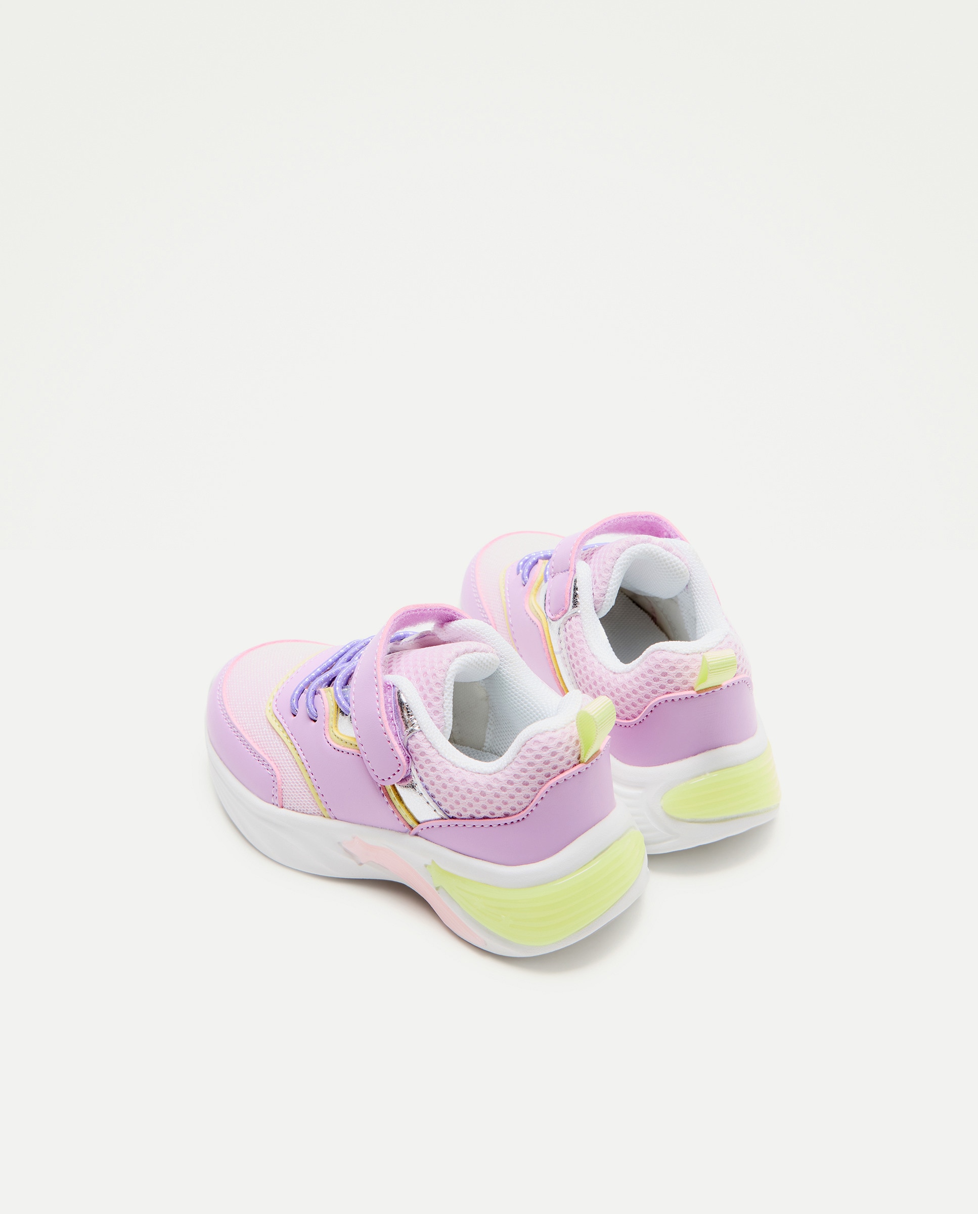 Sapatilhas de Luzes Arco-íris de Bebé com Biqueira Redonda 200 Rosa-3