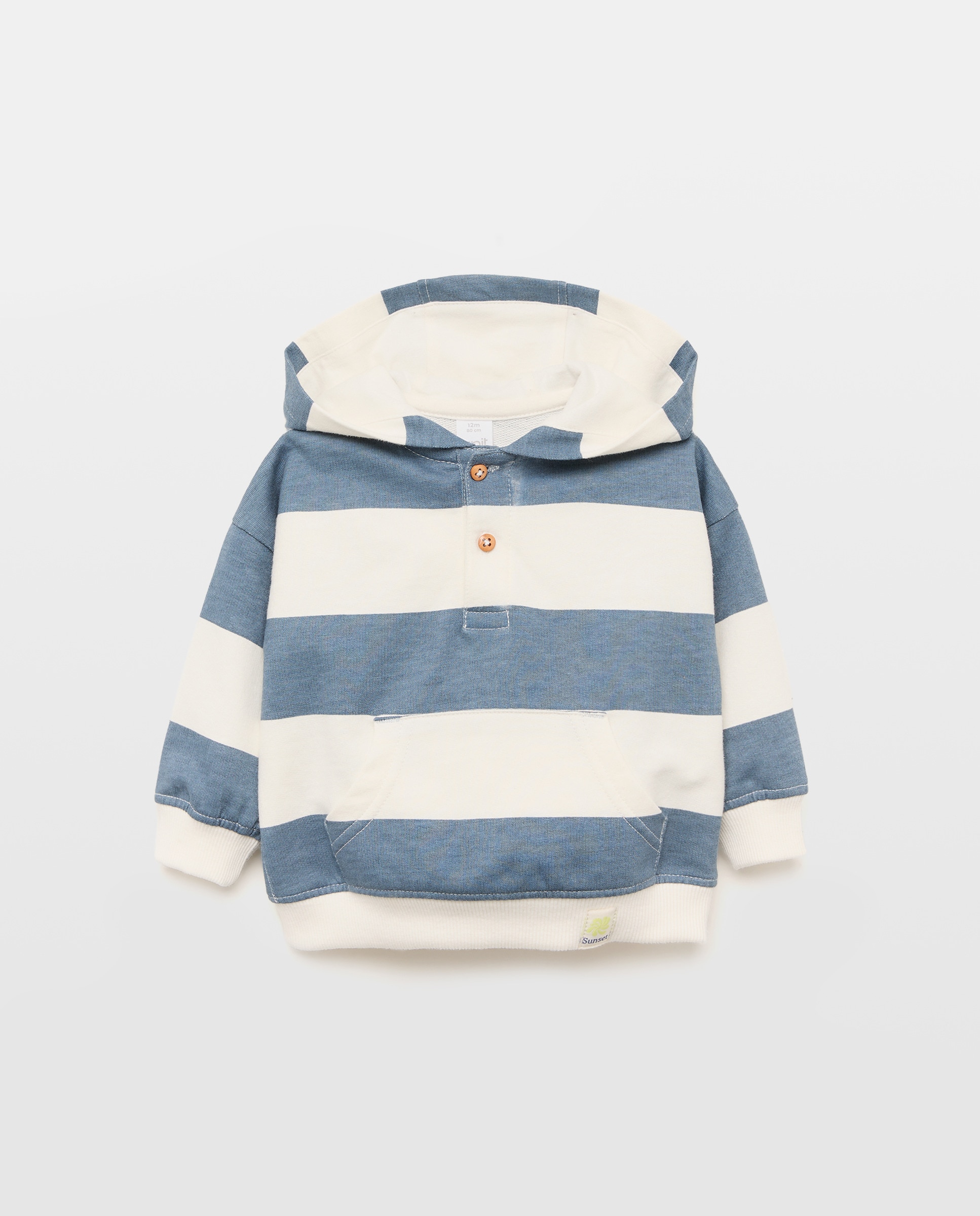 Sudadera de bebé estampada con capucha 430 Azul oscuro-1
