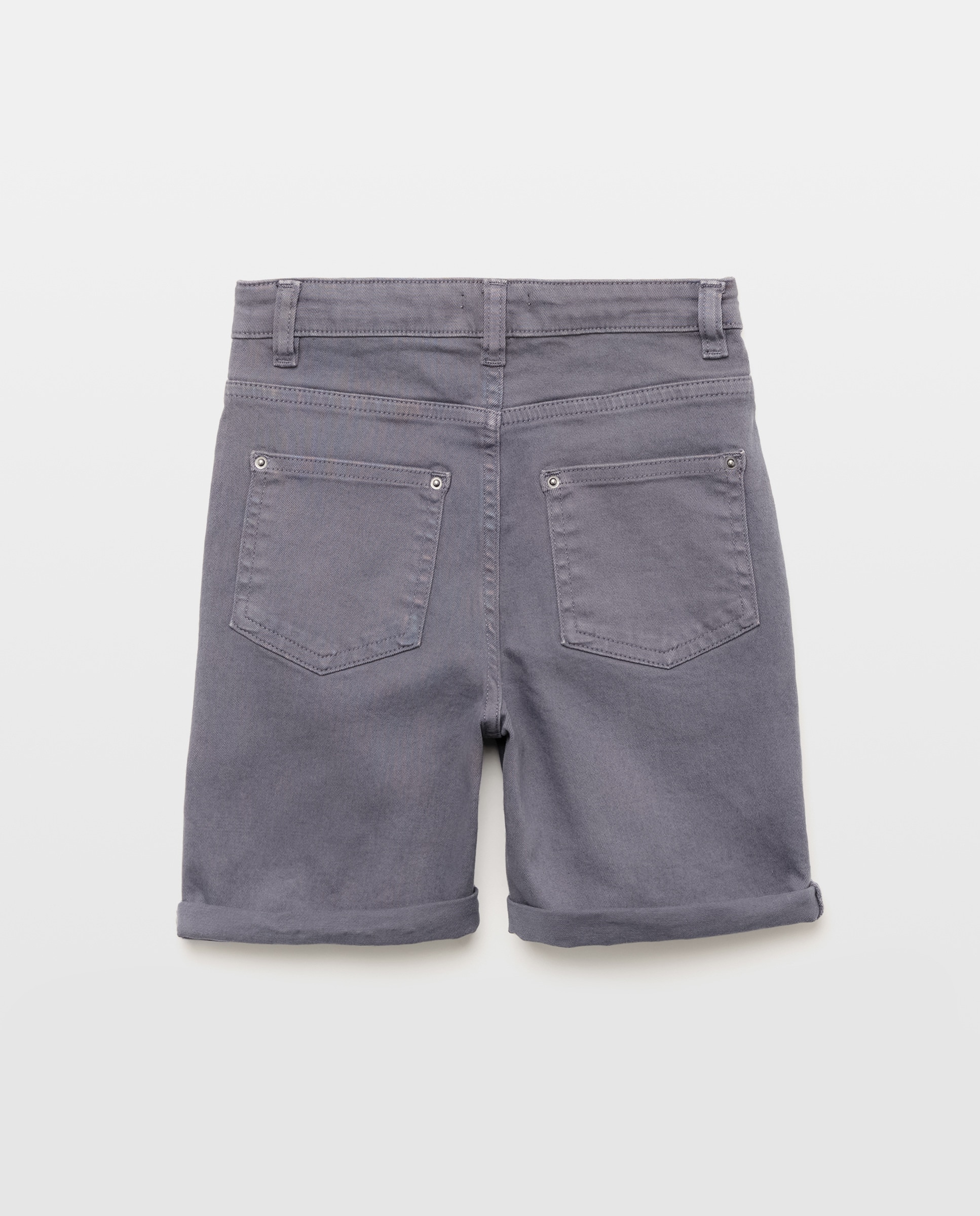 Bermuda de niño denim color 5 bolsillos efecto lava Azul marino-2