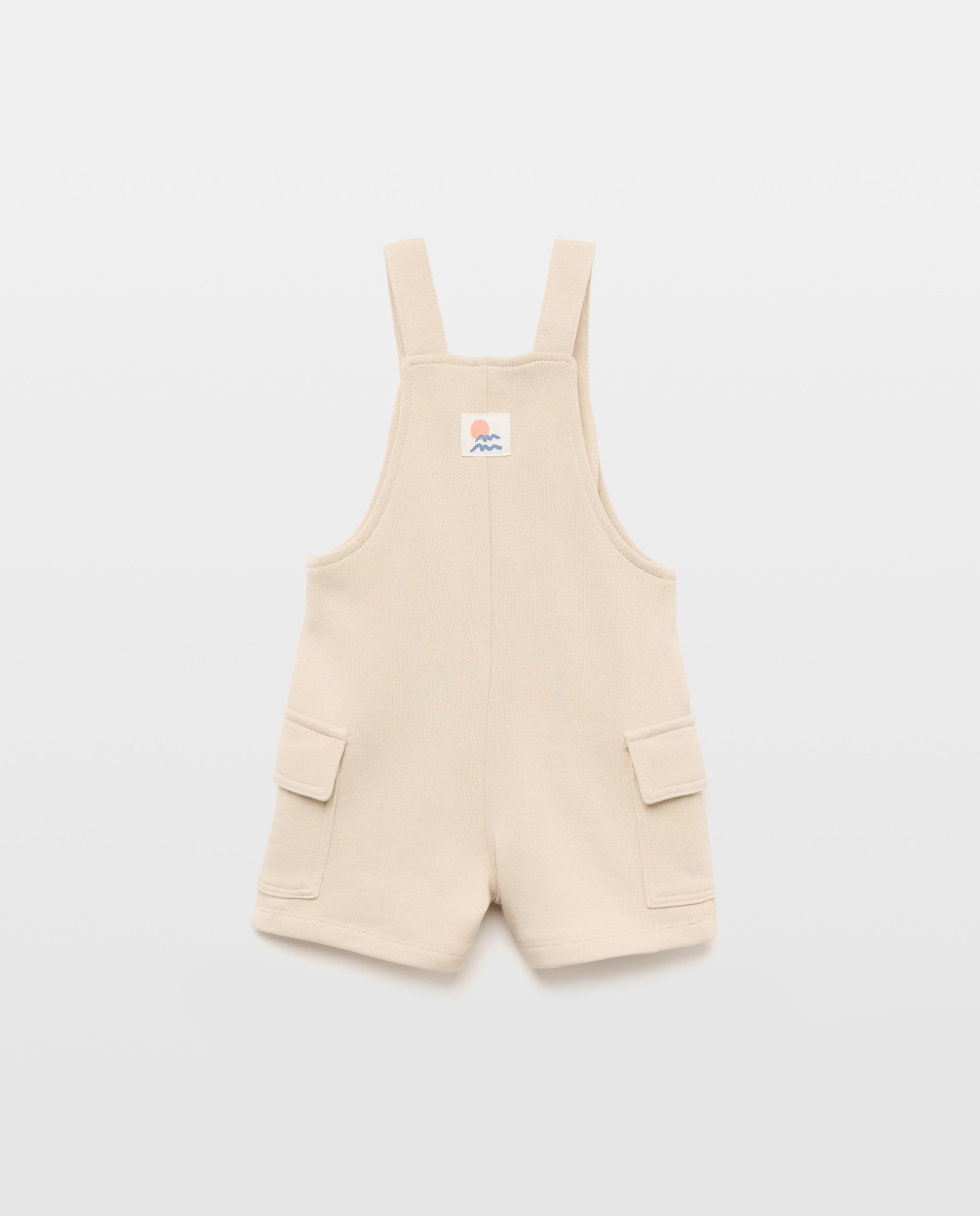 Peto de bebé felpa cargo Beige-2