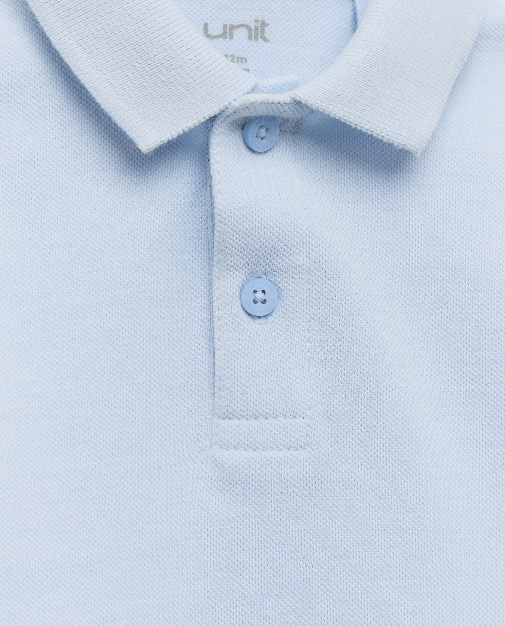Polo de bebé piqué manga corta 410 Azul claro-3