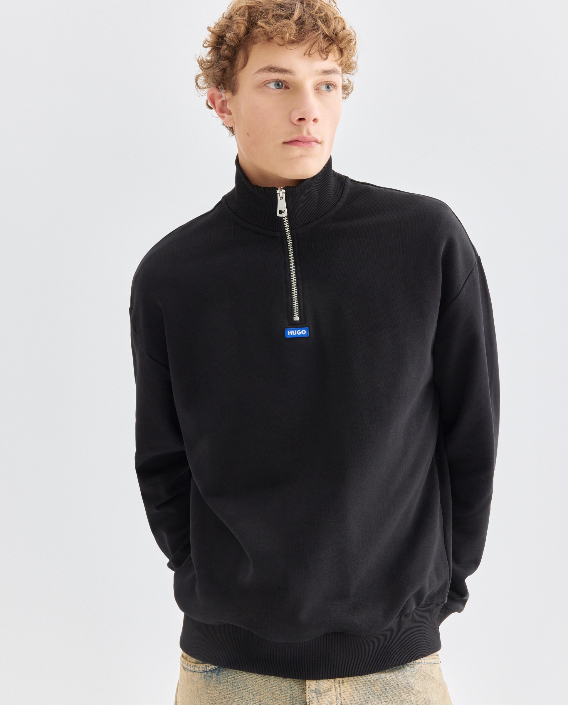 Sweatshirt de Manga Comprida Preto-1