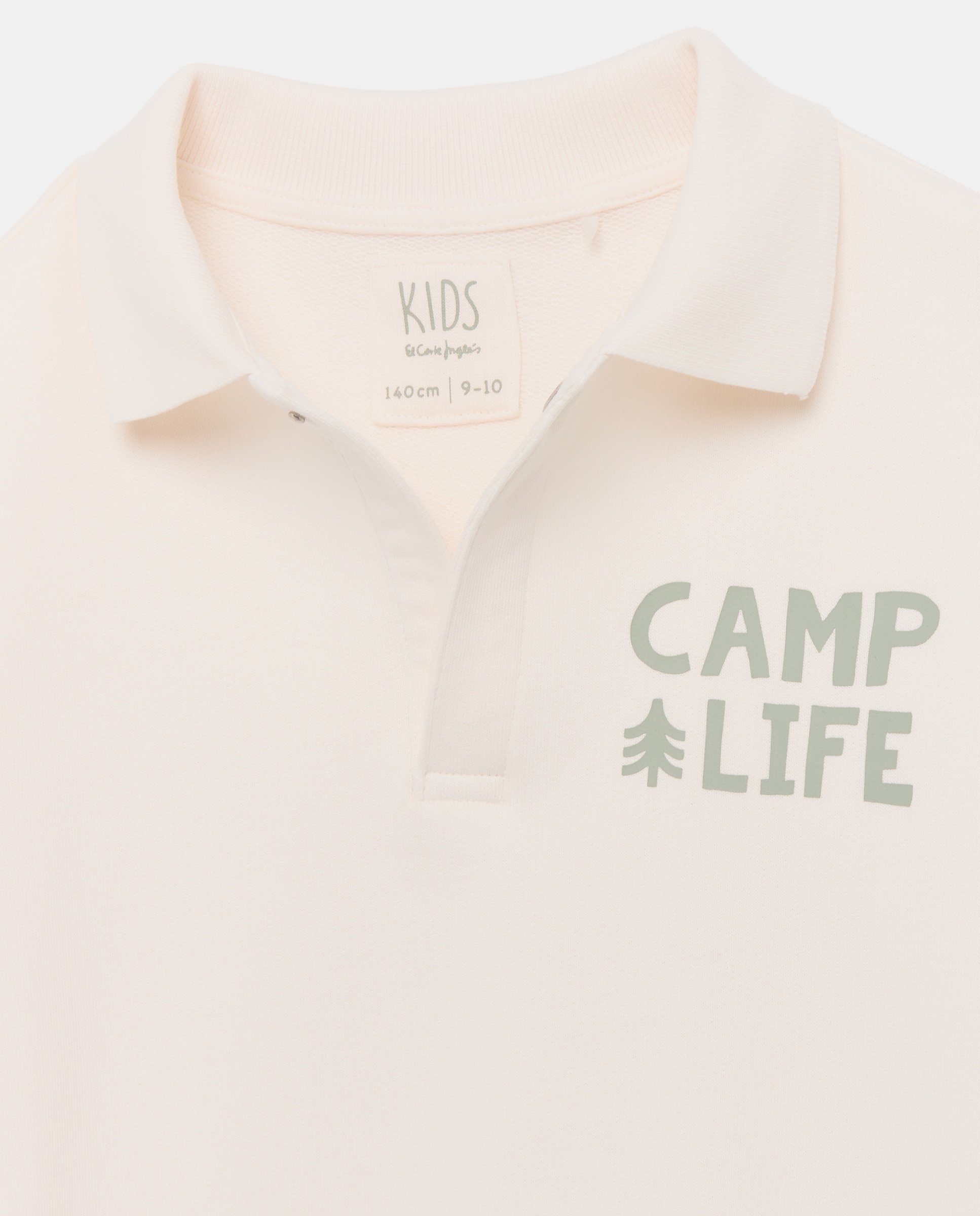 Sweatshirt com Colarinho de Polo Branco-6